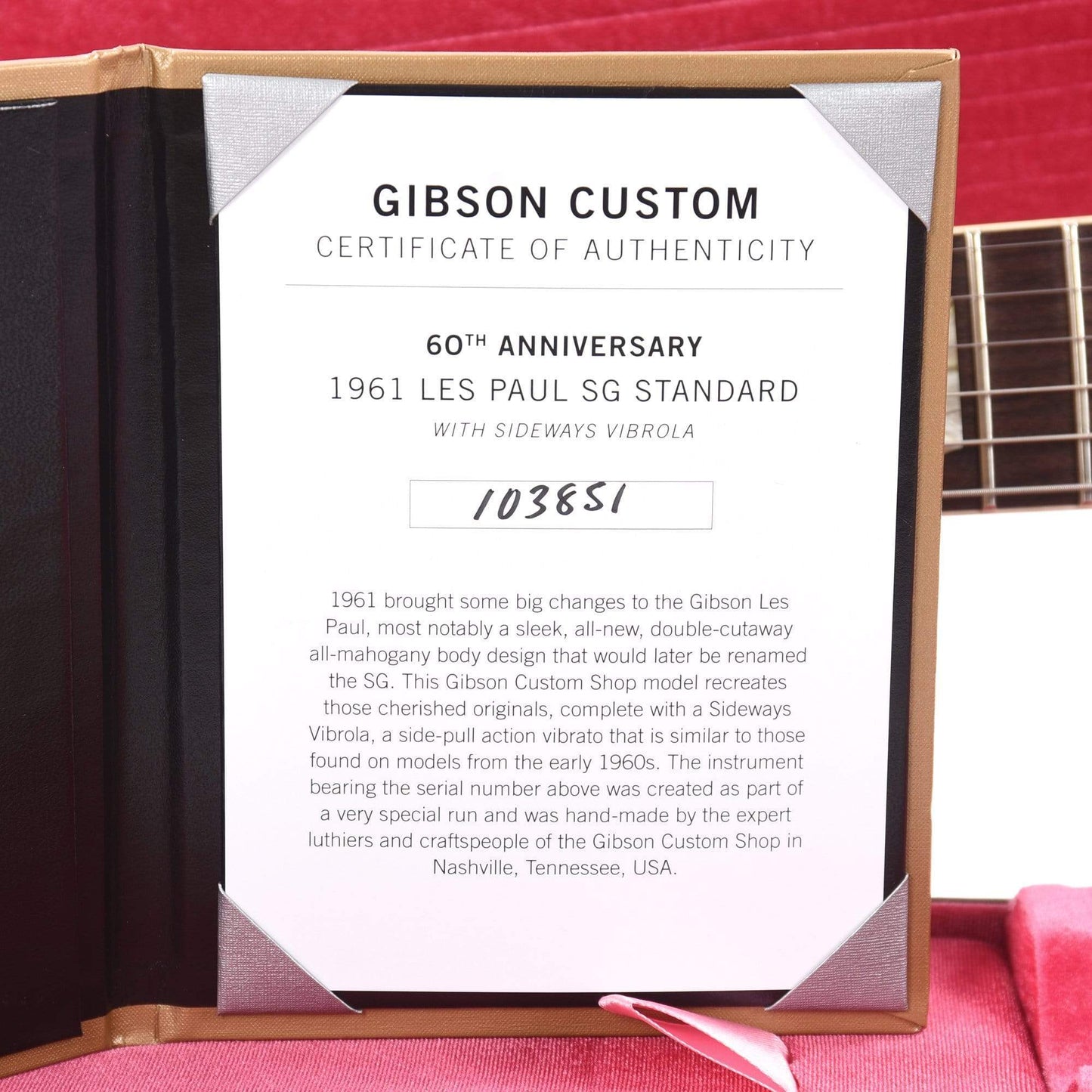 Gibson Custom Shop 60th Anniversary 1961 SG Les Paul Standard Cherry Red VOS w/Sideway Vibrola Electric Guitars / Solid Body