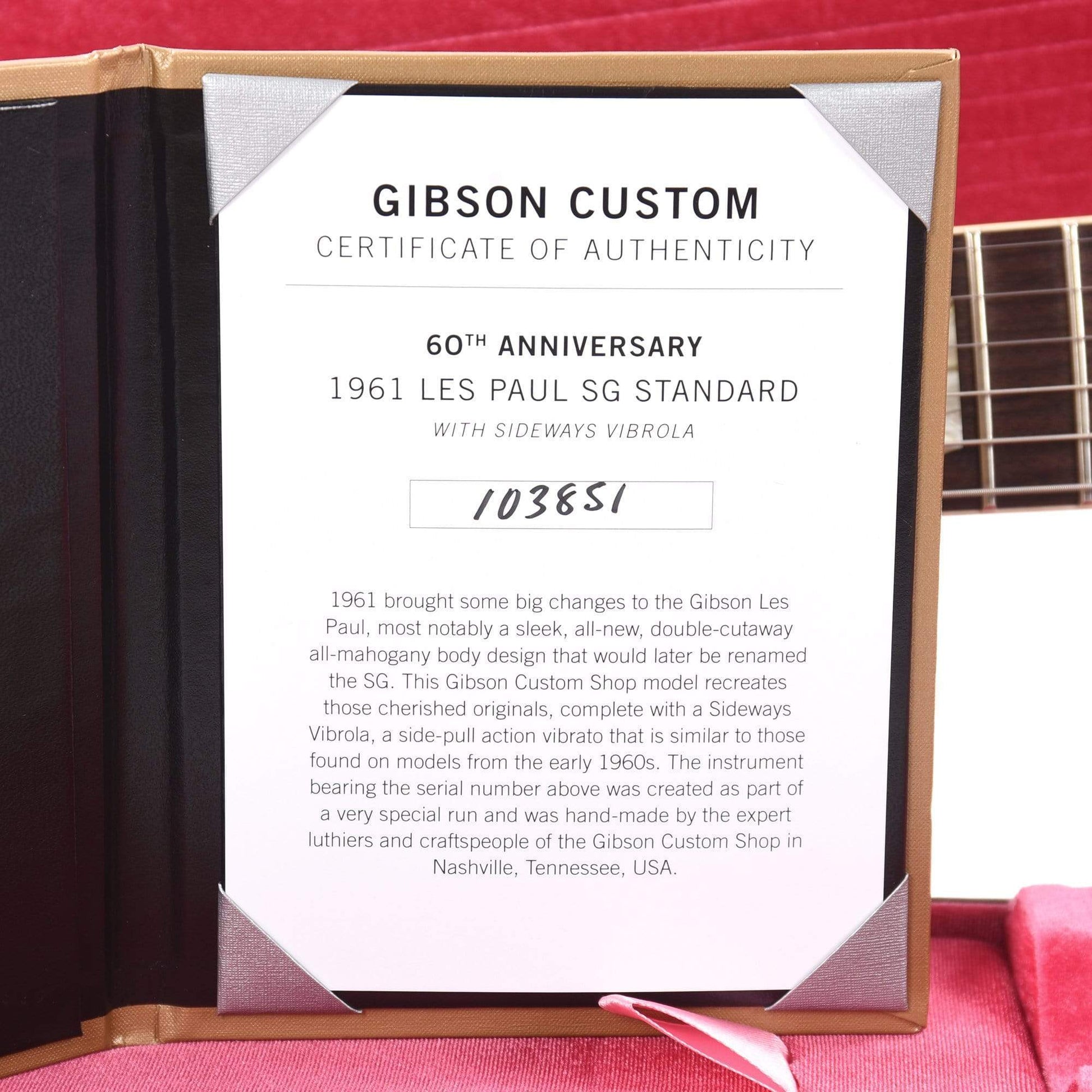 Gibson Custom Shop 60th Anniversary 1961 SG Les Paul Standard Cherry Red VOS w/Sideway Vibrola Electric Guitars / Solid Body