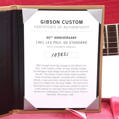 Gibson Custom Shop 60th Anniversary 1961 SG Les Paul Standard Cherry Red VOS w/Sideway Vibrola Electric Guitars / Solid Body