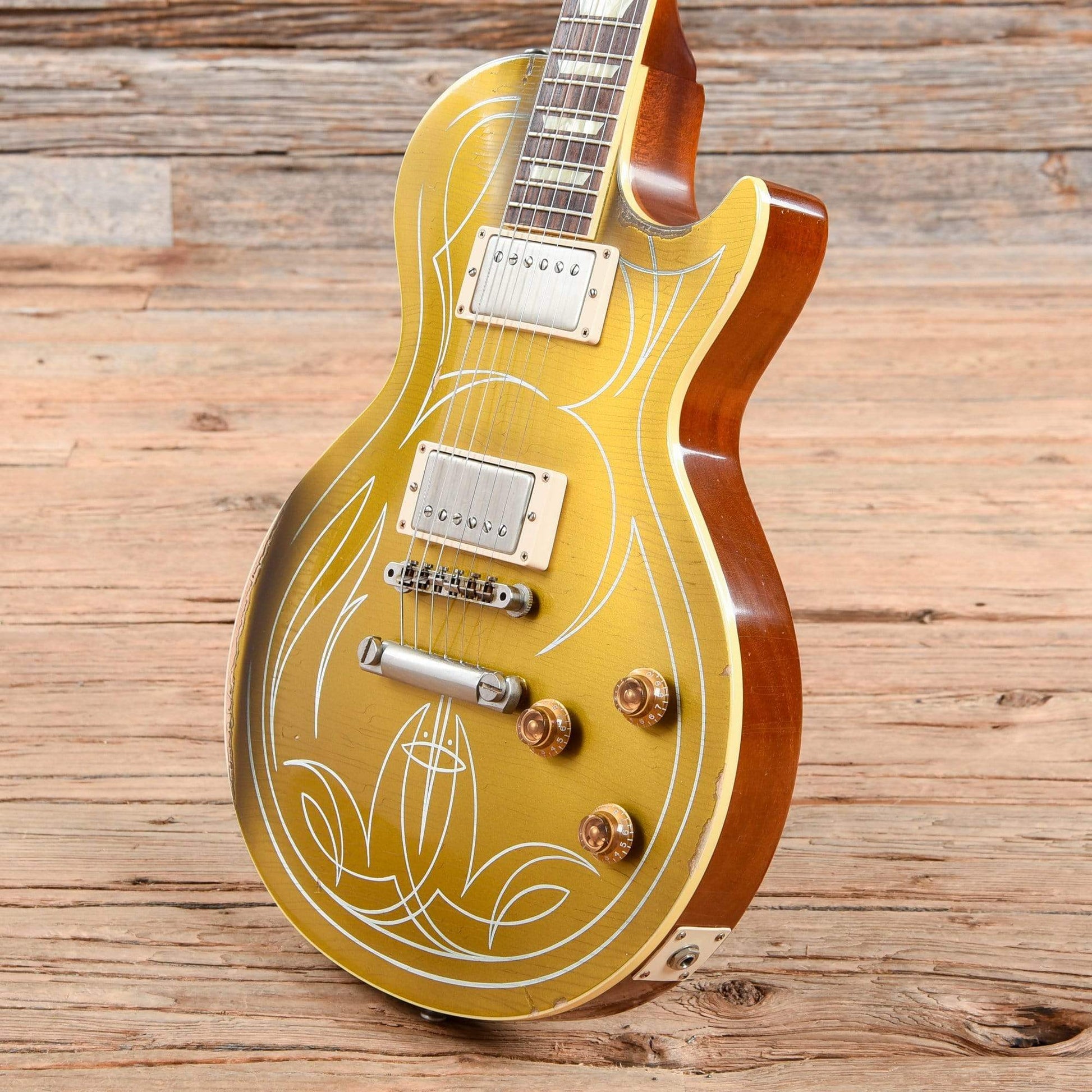Gibson Custom Shop Billy Gibbons "Pinstripe" 1957 Les Paul Aged Goldtop 2014 Electric Guitars / Solid Body