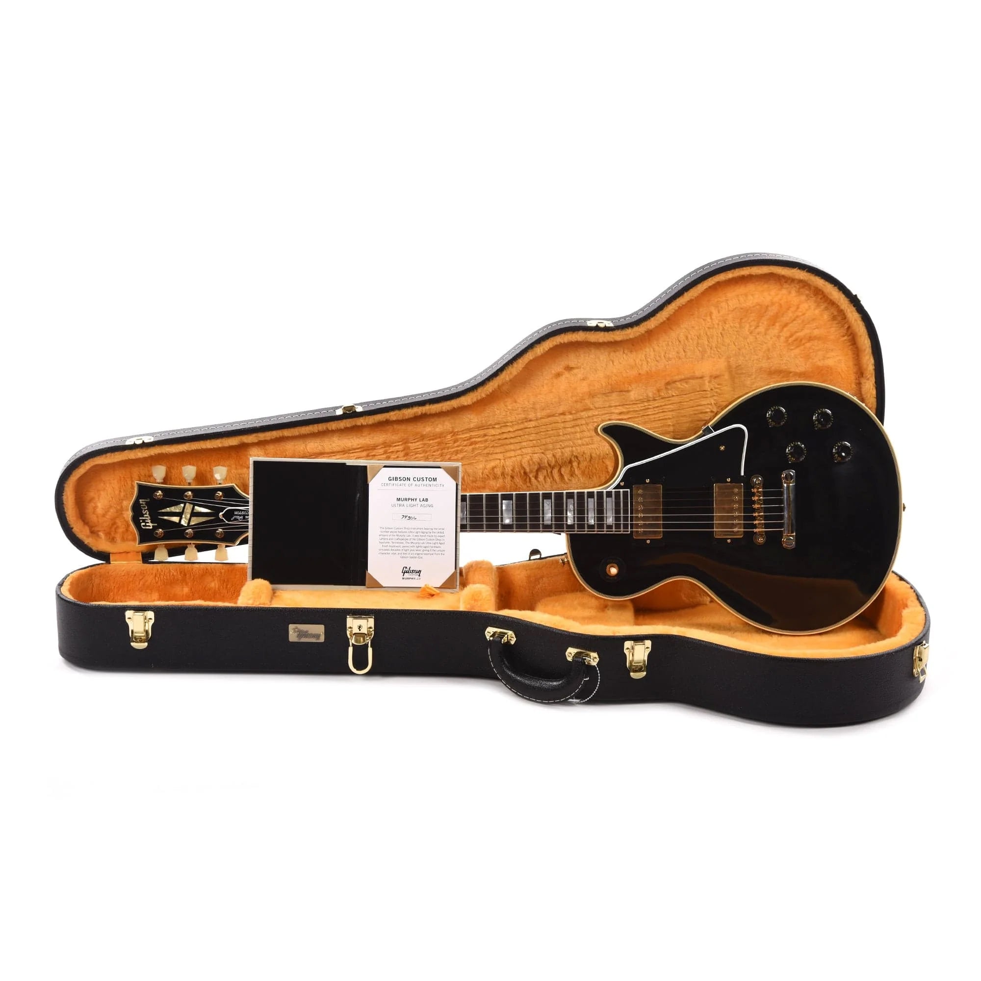 Gibson Custom Shop Murphy Lab 1957 Les Paul Custom Reissue 2-Pickup Ebony Ultra Light Aged Electric Guitars / Solid Body