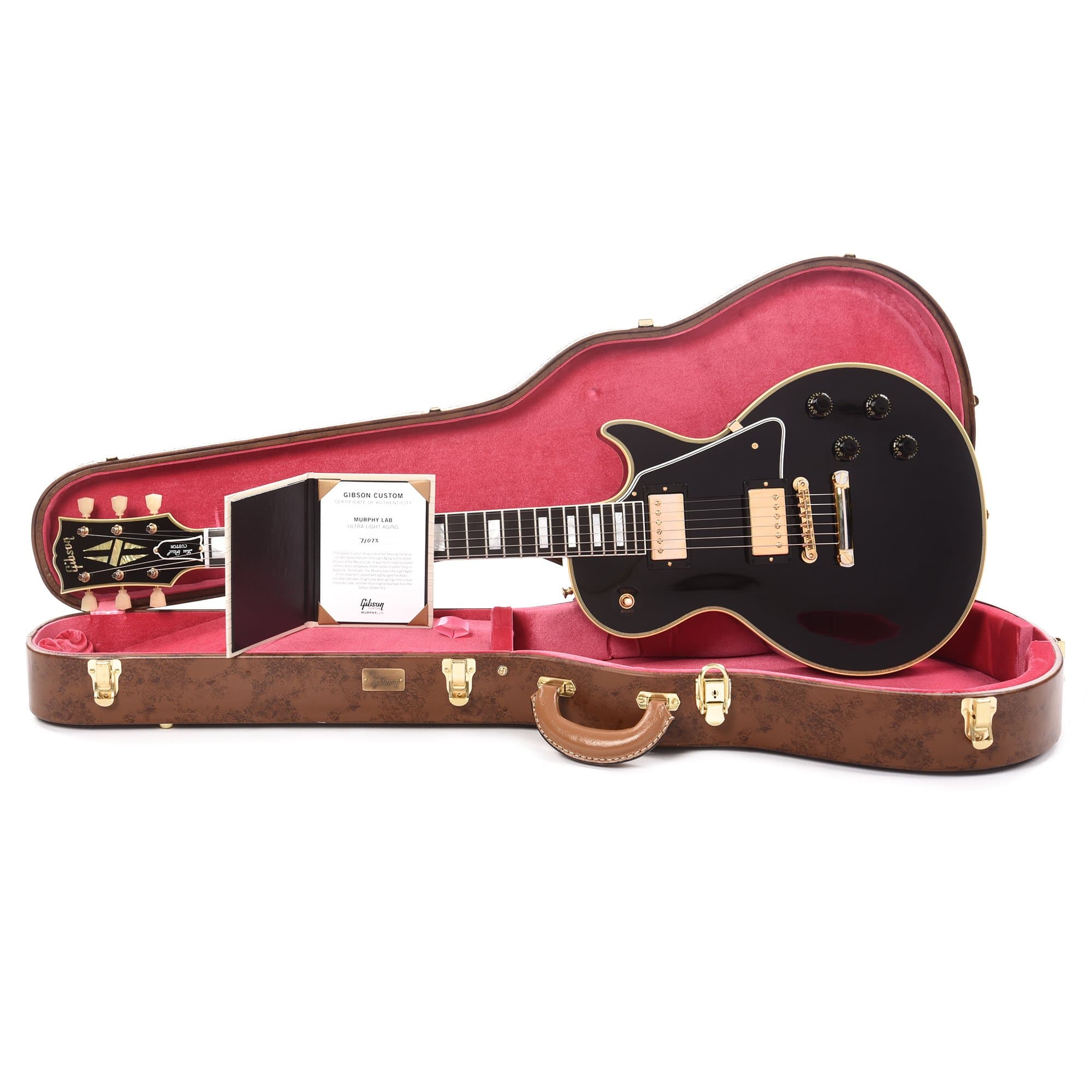 Gibson Custom Shop Murphy Lab 1957 Les Paul Custom Reissue 2-Pickup Ebony Ultra Light Aged Electric Guitars / Solid Body