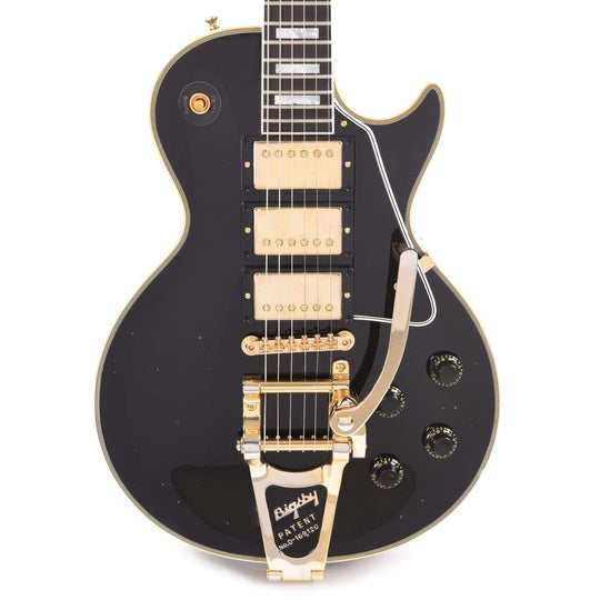 Gibson Custom Shop Murphy Lab 1957 Les Paul Custom Reissue 3-Pickup Ebony Light Aged w/Bigsby Electric Guitars / Solid Body