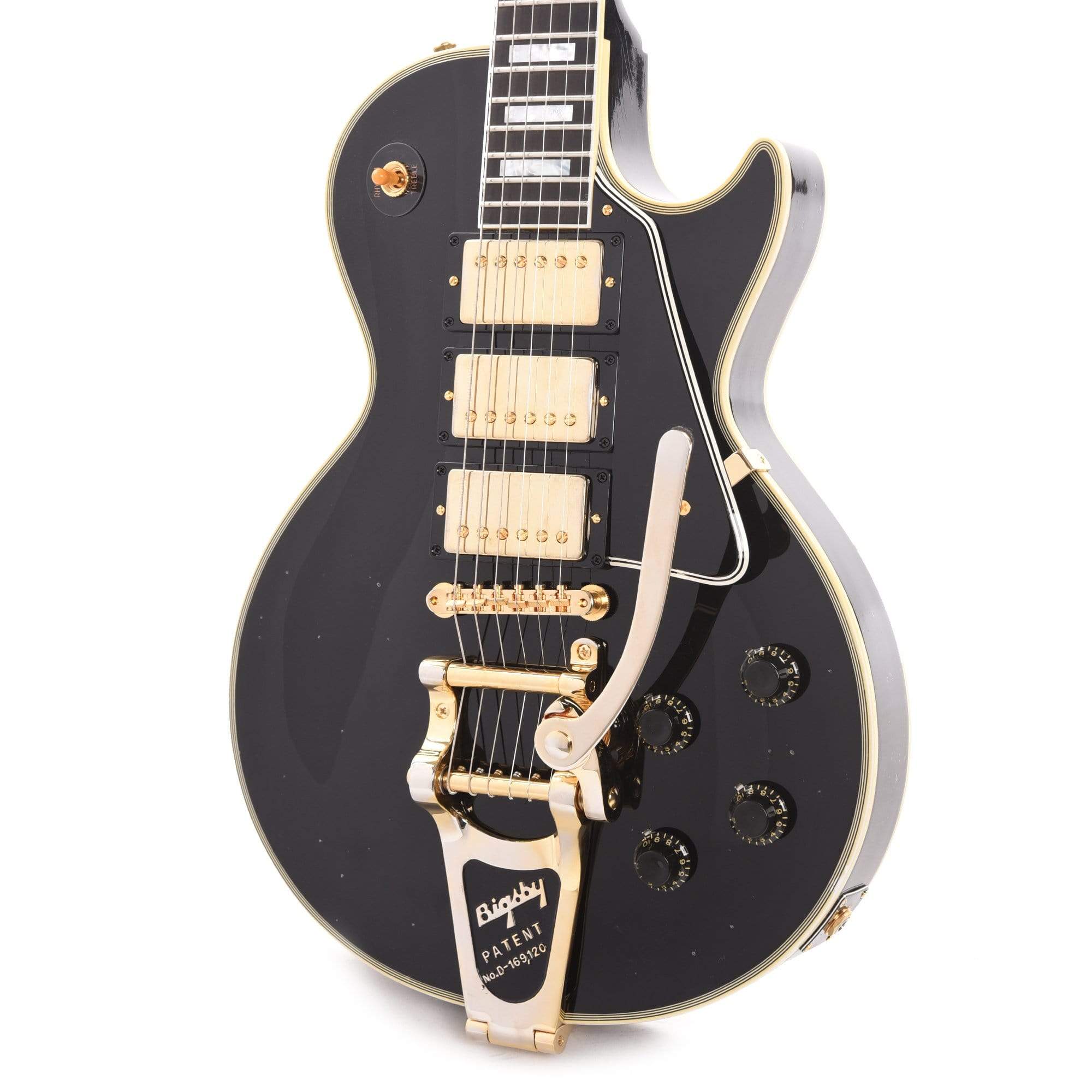 Gibson Custom Shop Murphy Lab 1957 Les Paul Custom Reissue 3-Pickup Ebony Light Aged w/Bigsby Electric Guitars / Solid Body