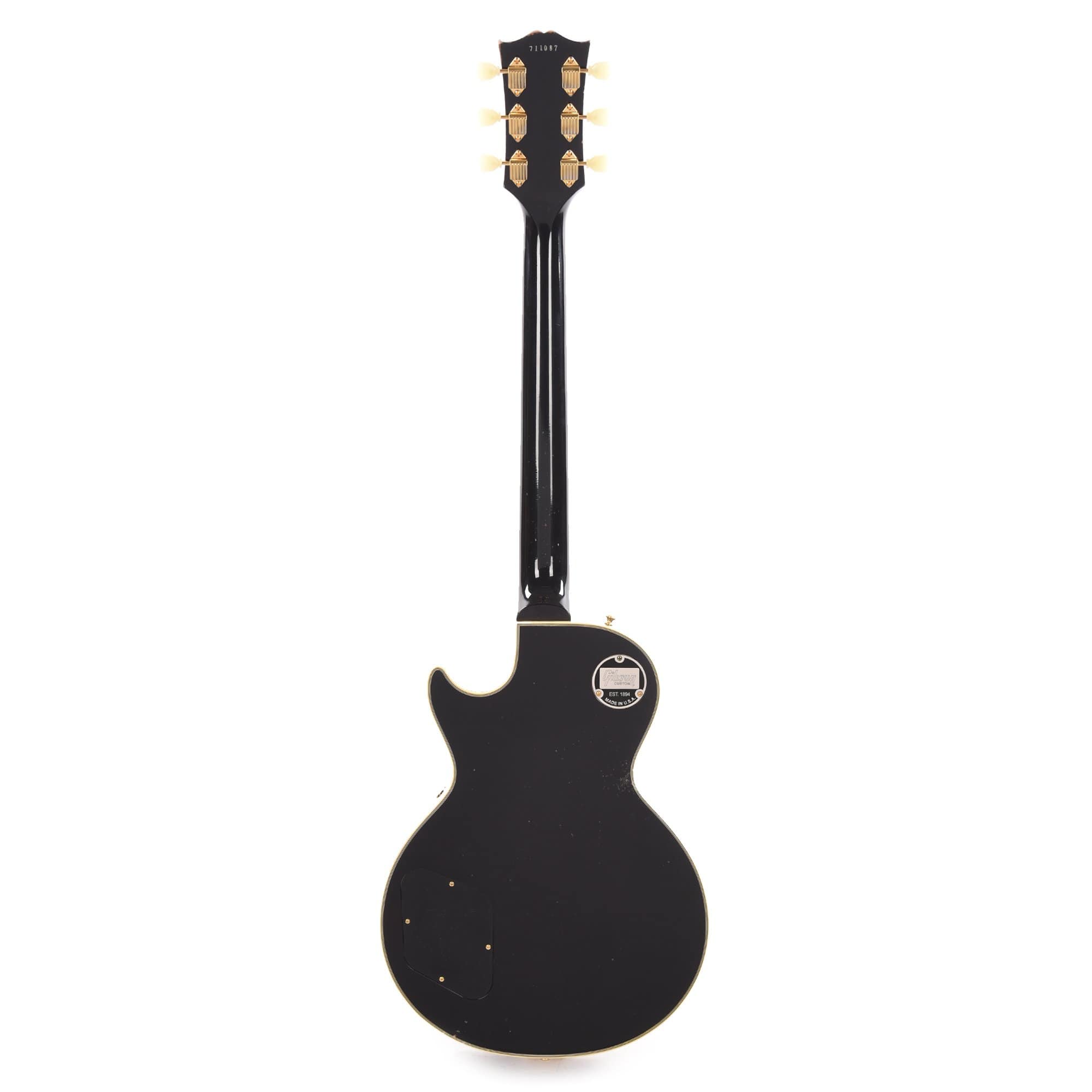 Gibson Custom Shop Murphy Lab 1957 Les Paul Custom Reissue 3-Pickup Ebony Light Aged w/Bigsby Electric Guitars / Solid Body