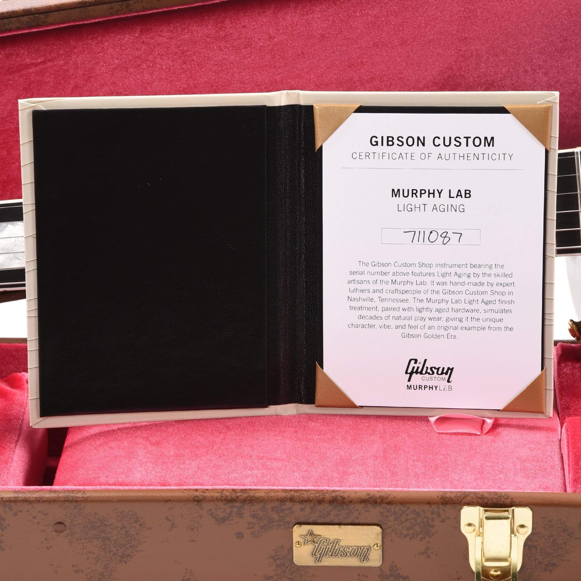 Gibson Custom Shop Murphy Lab 1957 Les Paul Custom Reissue 3-Pickup Ebony Light Aged w/Bigsby Electric Guitars / Solid Body