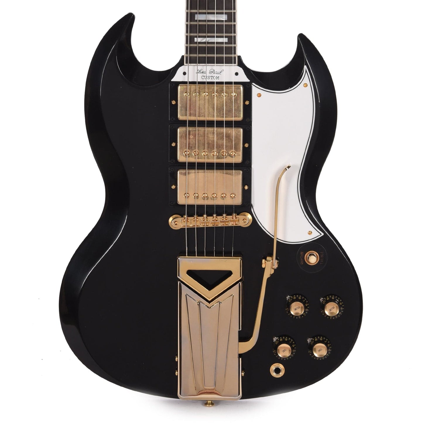 Gibson Custom Shop Murphy Lab 1961 Les Paul/SG Custom "CME Spec" Heavy Antique Ebony Ultra Light Aged w/Sideways Vibrola Electric Guitars / Solid Body