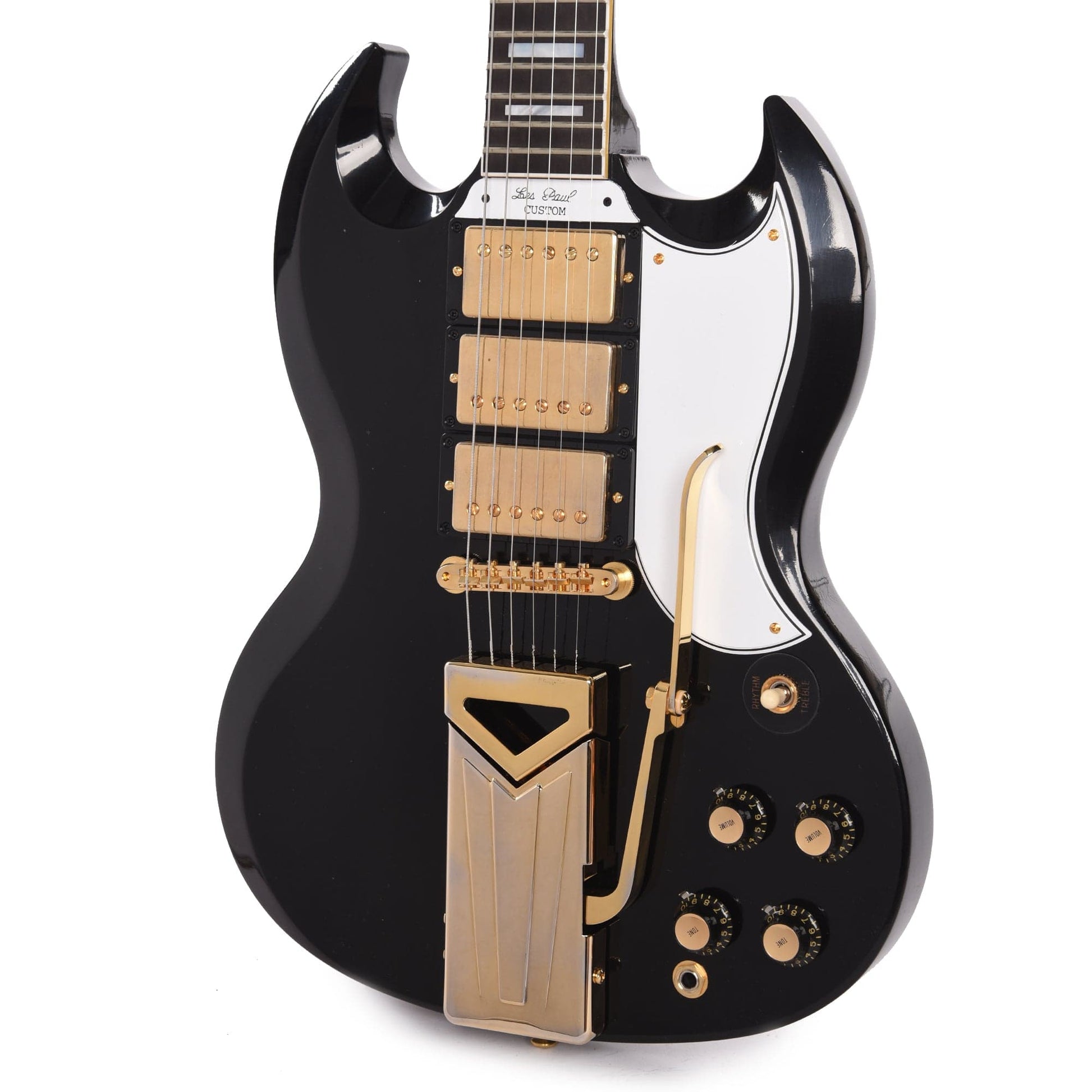 Gibson Custom Shop Murphy Lab 1961 Les Paul/SG Custom "CME Spec" Heavy Antique Ebony Ultra Light Aged w/Sideways Vibrola Electric Guitars / Solid Body