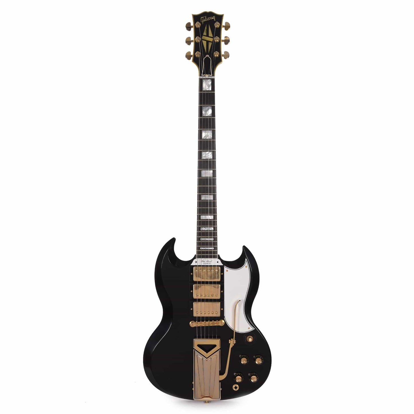 Gibson Custom Shop Murphy Lab 1961 Les Paul/SG Custom "CME Spec" Heavy Antique Ebony Ultra Light Aged w/Sideways Vibrola Electric Guitars / Solid Body
