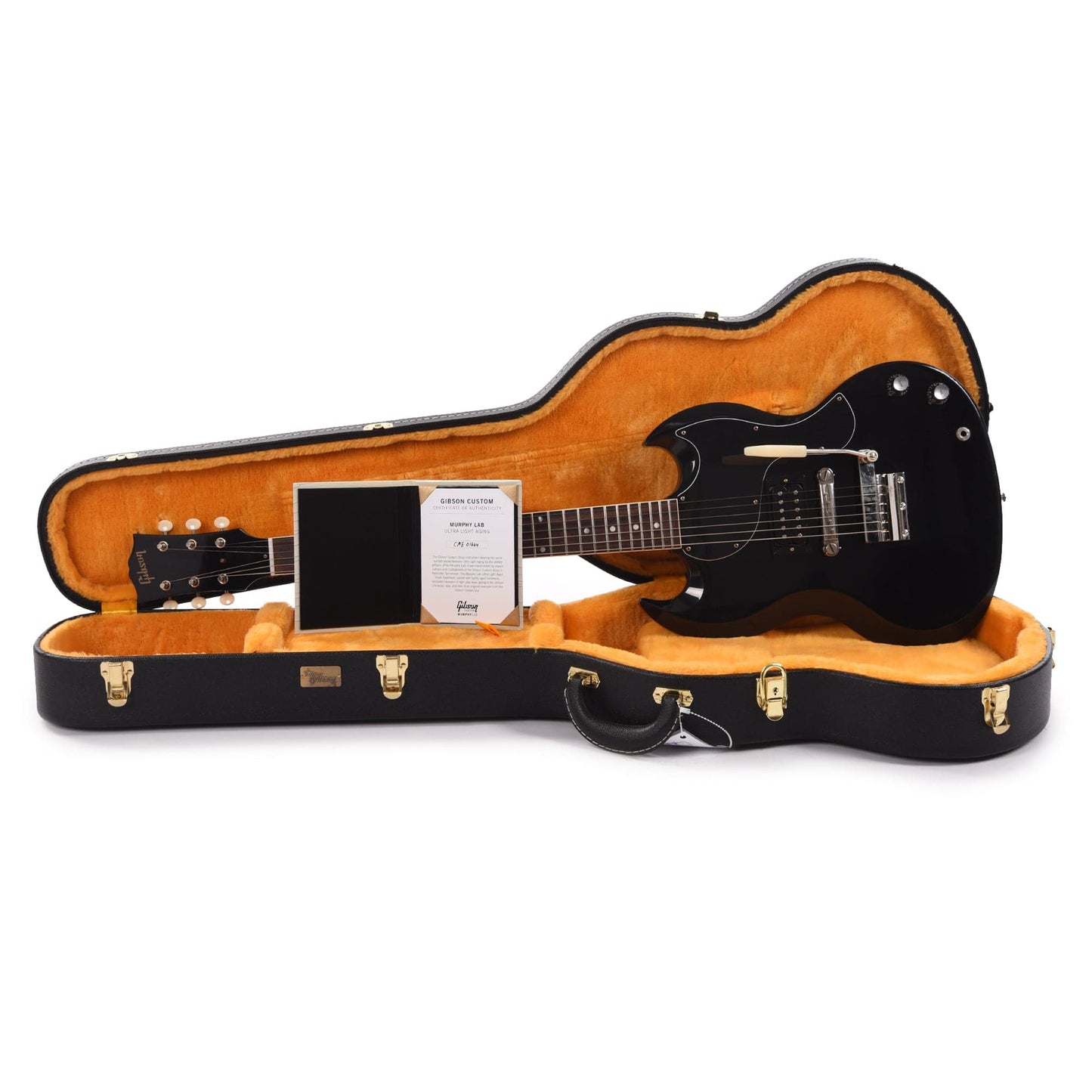 Gibson Custom Shop Murphy Lab 1961 Les Paul/SG Junior "CME Spec" Heavy Antique Ebony Ultra Light Aged w/Short Vibrola Electric Guitars / Solid Body