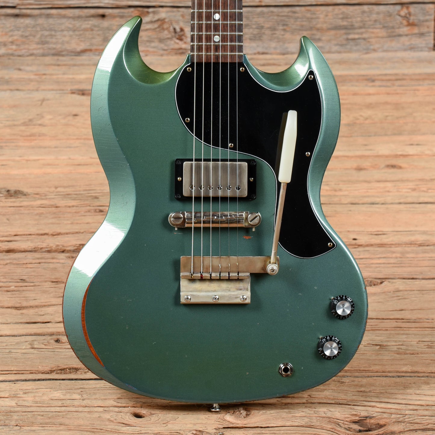 Gibson Custom Shop Murphy Lab 1961 Les Paul/SG Junior "CME Spec" Heavy Antique Pelham Blue Heavy Aged w/Short Vibrola Electric Guitars / Solid Body