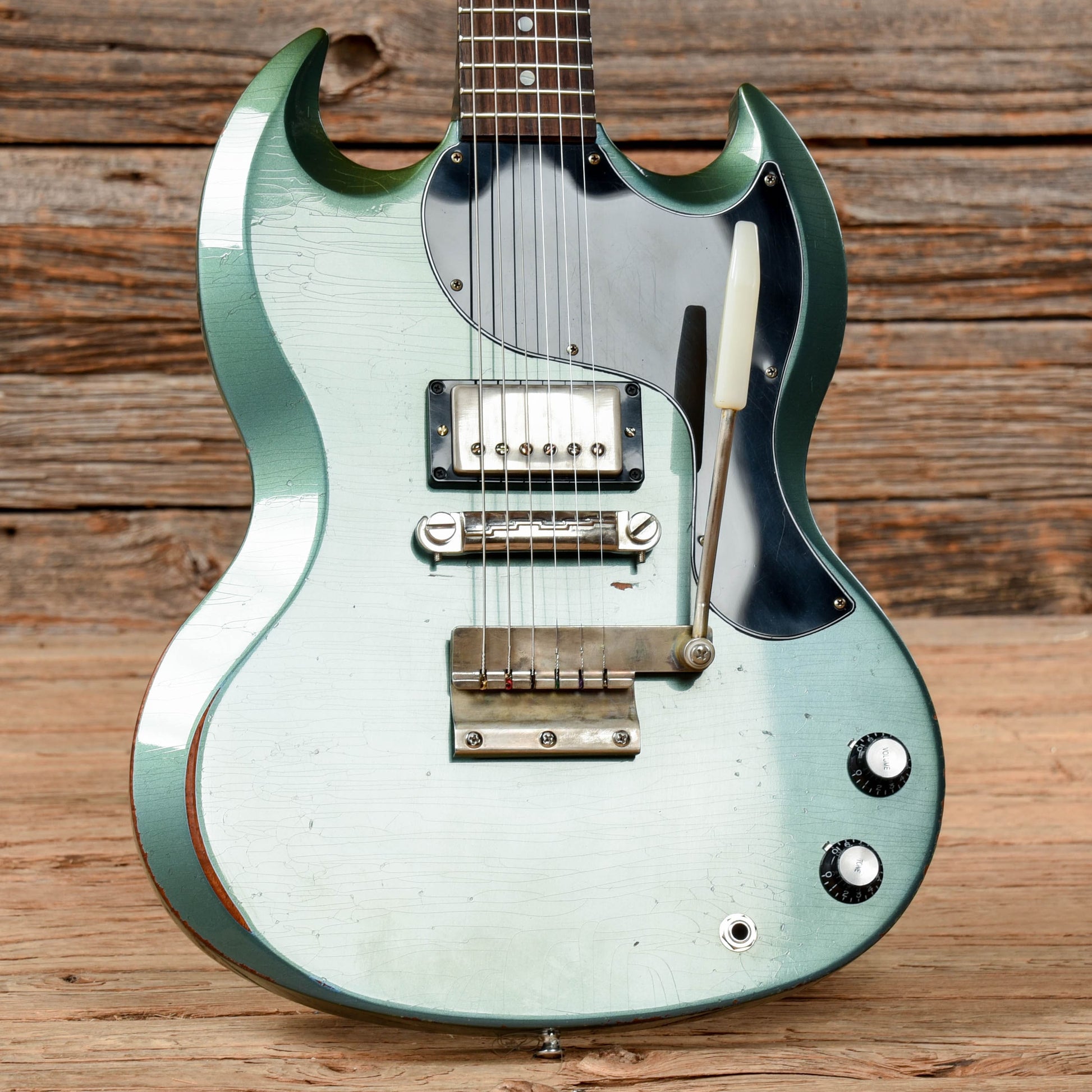 Gibson Custom Shop Murphy Lab 1961 Les Paul/SG Junior "CME Spec" Heavy Antique Pelham Blue Heavy Aged w/Short Vibrola Electric Guitars / Solid Body