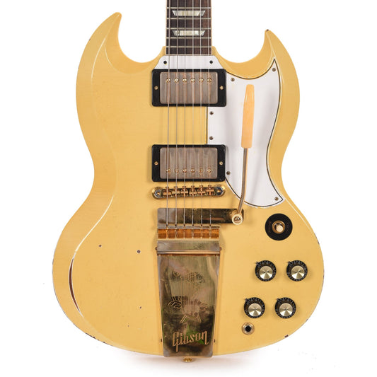 Gibson Custom Shop Murphy Lab 1961 Les Paul/SG Standard "CME Spec" Antique Polaris White Heavy Aged w/Maestro Vibrola Electric Guitars / Solid Body