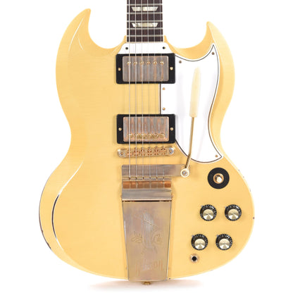 Gibson Custom Shop Murphy Lab 1961 Les Paul/SG Standard "CME Spec" Antique Polaris White Heavy Aged w/Maestro Vibrola Electric Guitars / Solid Body