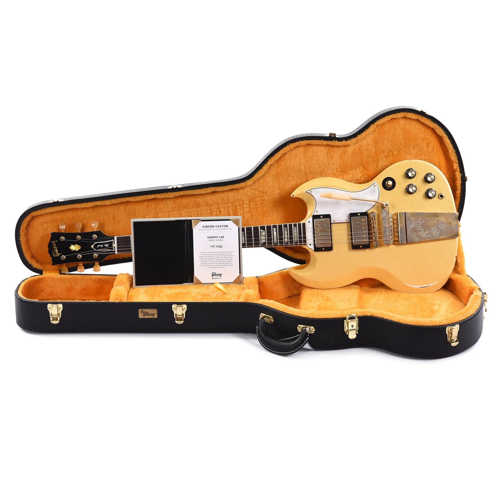 Gibson Custom Shop Murphy Lab 1961 Les Paul/SG Standard "CME Spec" Antique Polaris White Heavy Aged w/Maestro Vibrola Electric Guitars / Solid Body