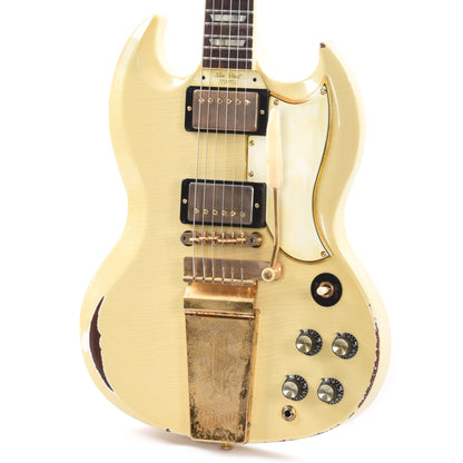 Gibson Custom Shop Murphy Lab 1961 Les Paul/SG Standard "CME Spec" Antique Polaris White Heavy Aged w/Maestro Vibrola Electric Guitars / Solid Body