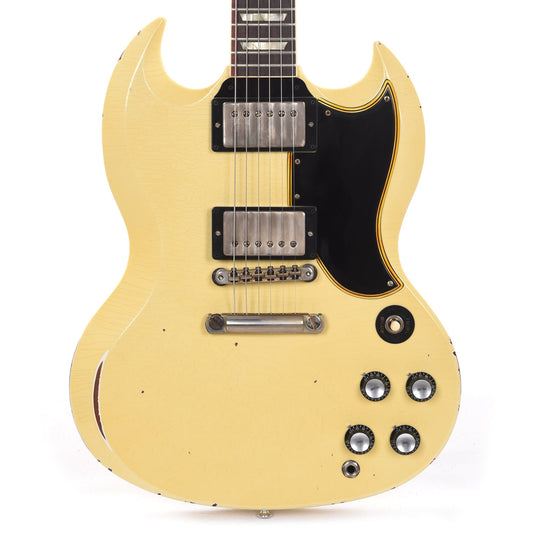 Gibson Custom Shop Murphy Lab 1961 Les Paul SG Standard "CME Spec" Heavy Aged Heavy Antique Polaris White w/Stop Bar Electric Guitars / Solid Body
