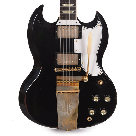 Gibson Custom Shop Murphy Lab 1961 Les Paul/SG Standard "CME Spec" Heavy Antique Ebony Heavy Aged w/Maestro Vibrola Electric Guitars / Solid Body