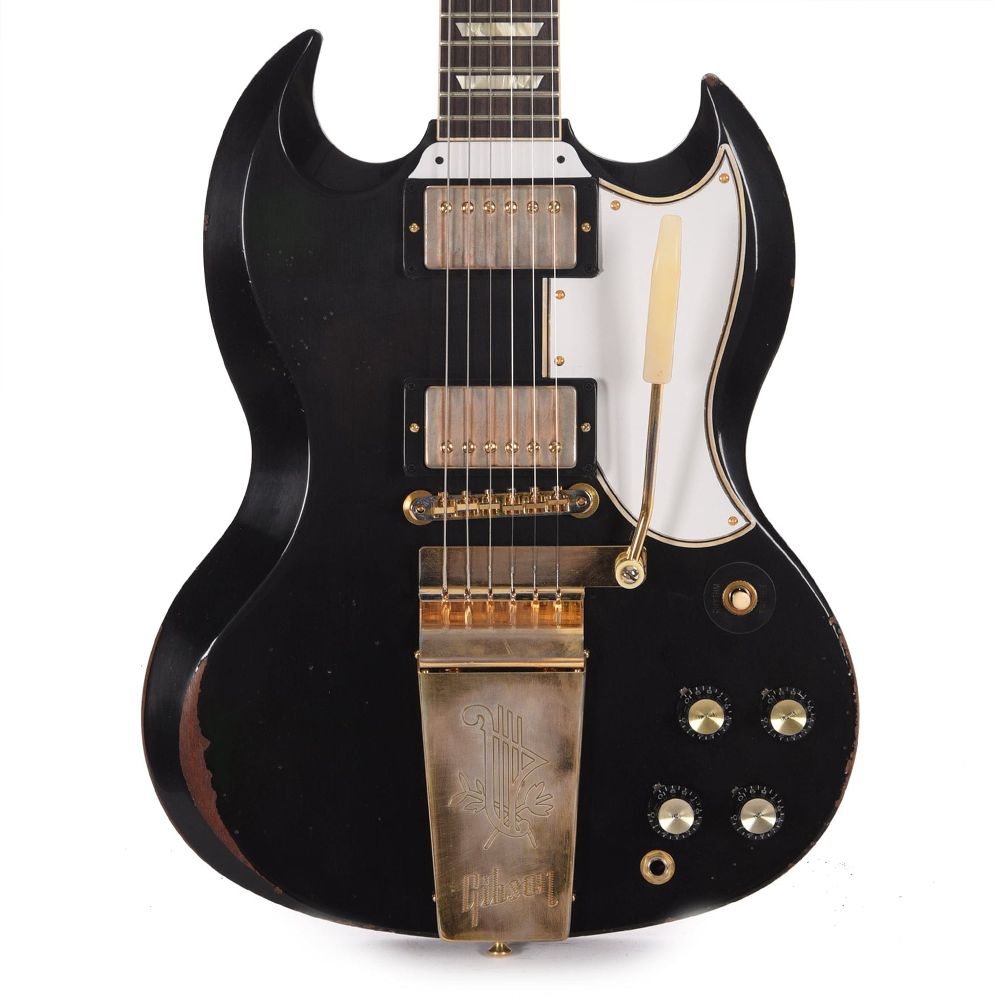 Gibson Custom Shop Murphy Lab 1961 Les Paul/SG Standard "CME Spec" Heavy Antique Ebony Heavy Aged w/Maestro Vibrola Electric Guitars / Solid Body
