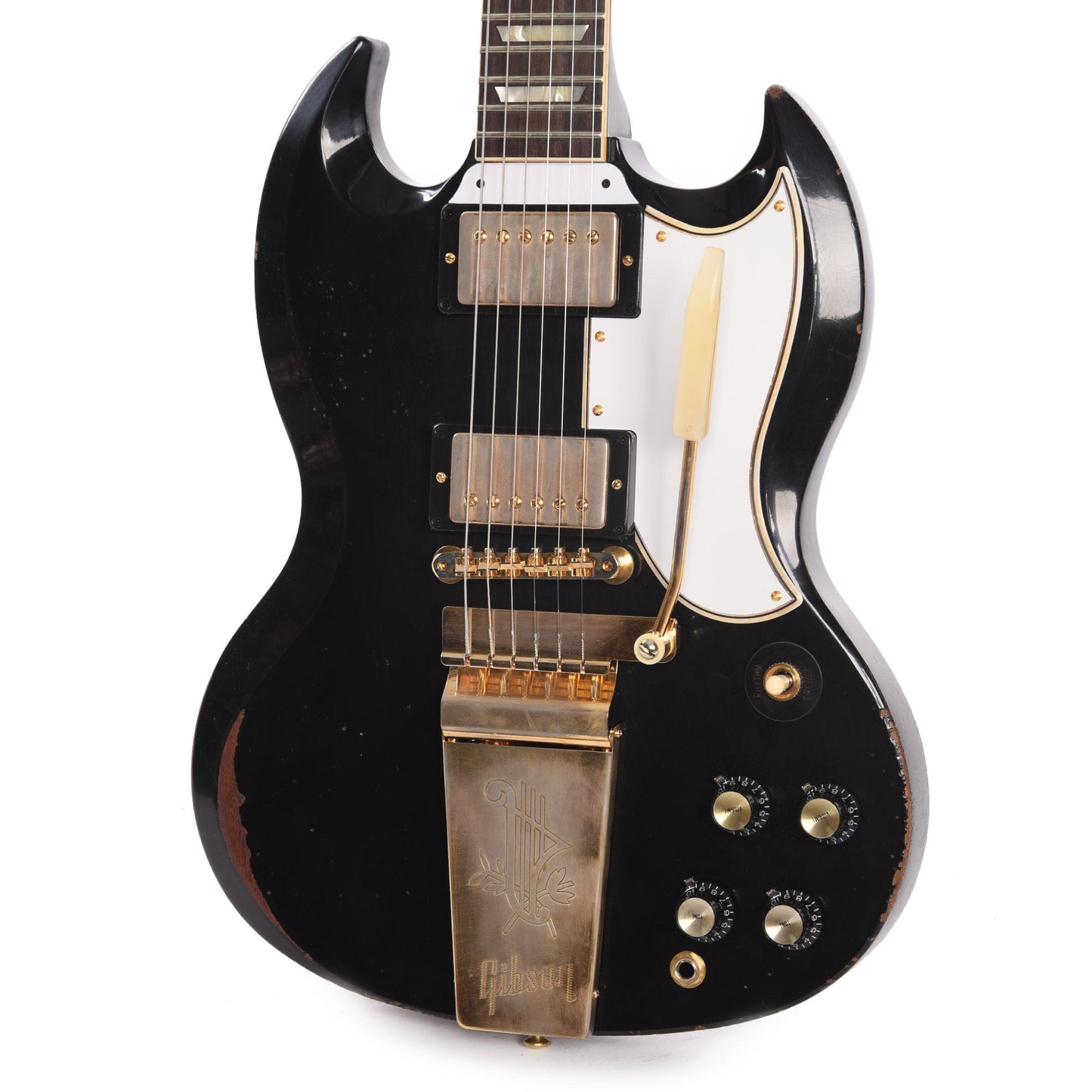 Gibson Custom Shop Murphy Lab 1961 Les Paul/SG Standard "CME Spec" Heavy Antique Ebony Heavy Aged w/Maestro Vibrola Electric Guitars / Solid Body