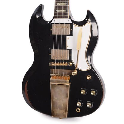 Gibson Custom Shop Murphy Lab 1961 Les Paul/SG Standard "CME Spec" Heavy Antique Ebony Heavy Aged w/Maestro Vibrola Electric Guitars / Solid Body