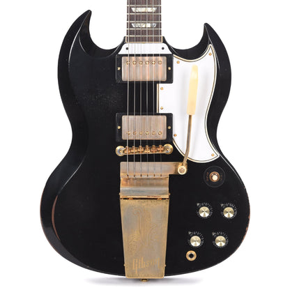 Gibson Custom Shop Murphy Lab 1961 Les Paul/SG Standard "CME Spec" Heavy Antique Ebony Heavy Aged w/Maestro Vibrola Electric Guitars / Solid Body