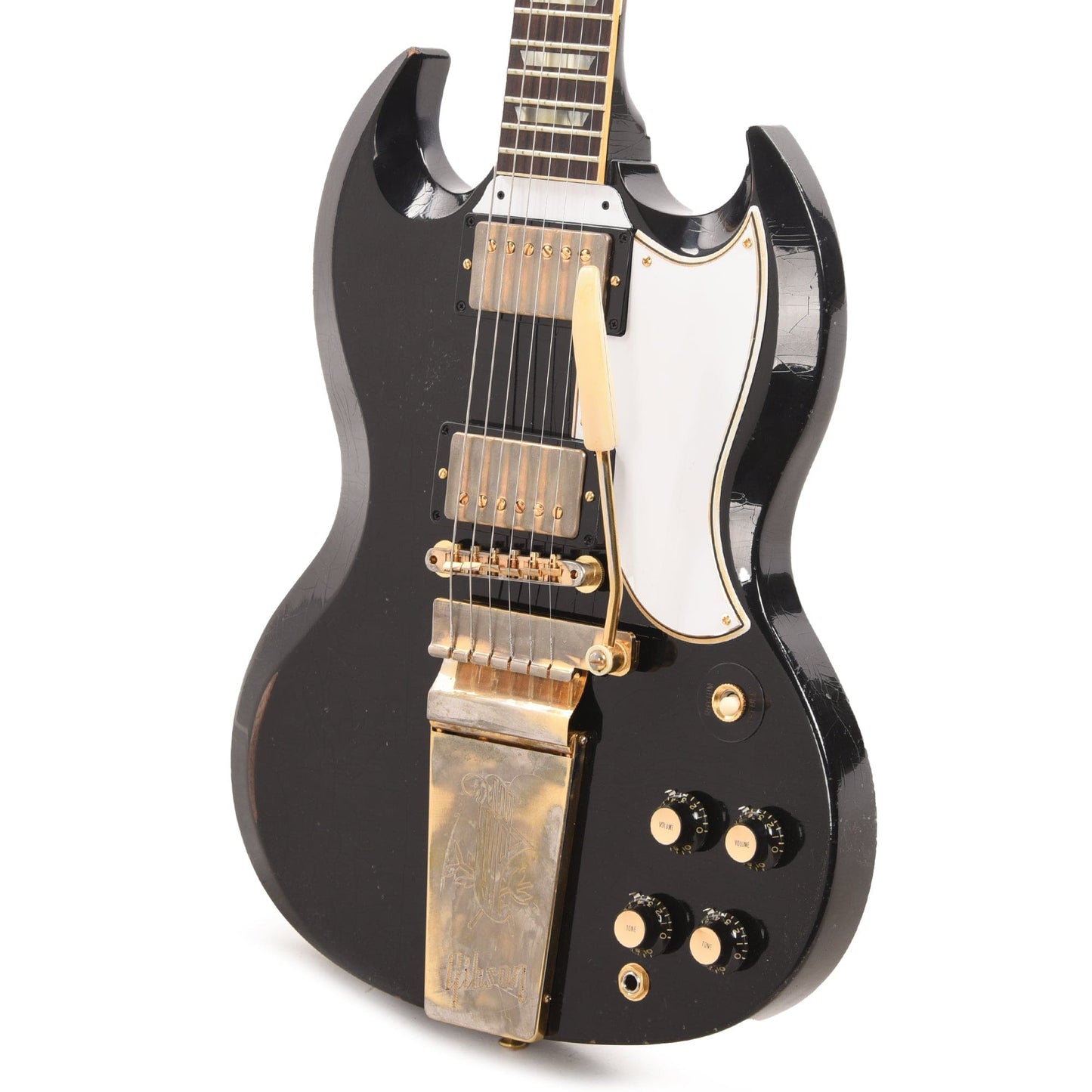 Gibson Custom Shop Murphy Lab 1961 Les Paul/SG Standard "CME Spec" Heavy Antique Ebony Heavy Aged w/Maestro Vibrola Electric Guitars / Solid Body