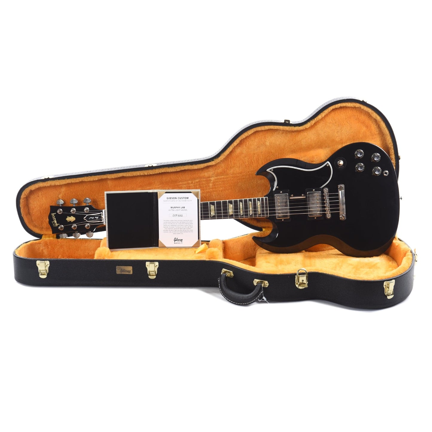 Gibson Custom Shop Murphy Lab 1961 Les Paul SG Standard "CME Spec" Ultra Light Aged Antique Ebony w/Stop Bar & Grovers Electric Guitars / Solid Body