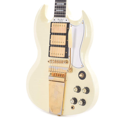 Gibson Custom Shop Murphy Lab 1963 Les Paul SG Custom Reissue 3-Pickup Classic White Ultra Light Aged w/Maestro Vibrola Electric Guitars / Solid Body