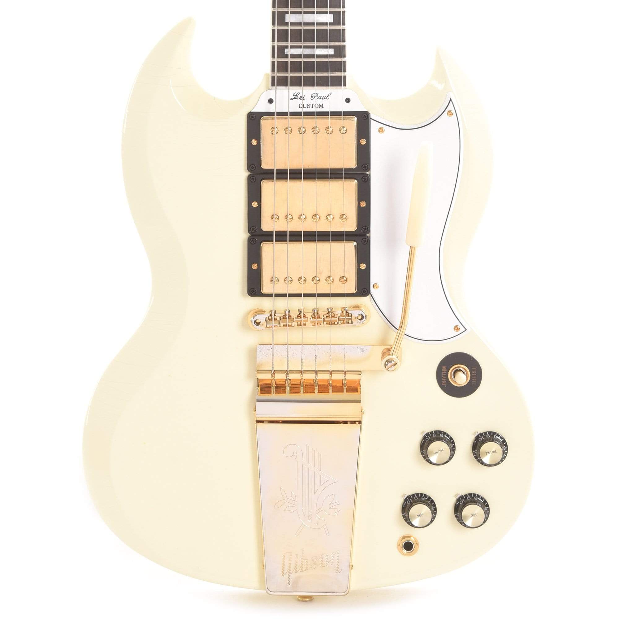 Gibson Custom Shop Murphy Lab 1963 Les Paul SG Custom Reissue 3-Pickup Classic White Ultra Light Aged w/Maestro Vibrola Electric Guitars / Solid Body