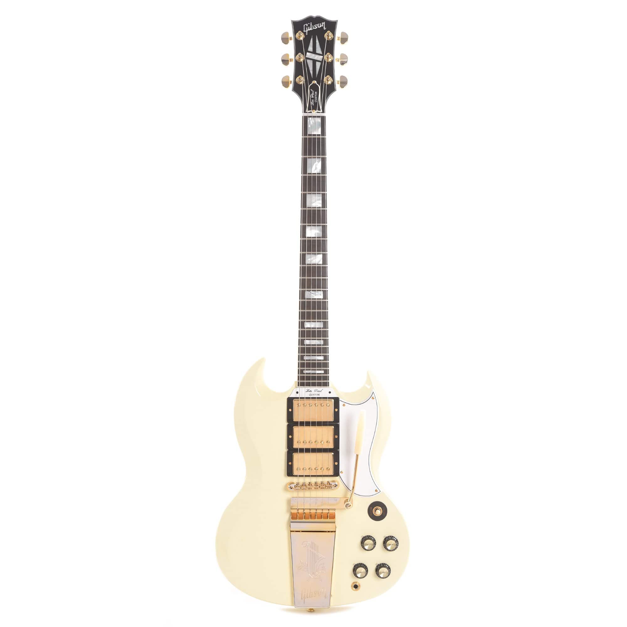 Gibson Custom Shop Murphy Lab 1963 Les Paul SG Custom Reissue 3-Pickup Classic White Ultra Light Aged w/Maestro Vibrola Electric Guitars / Solid Body