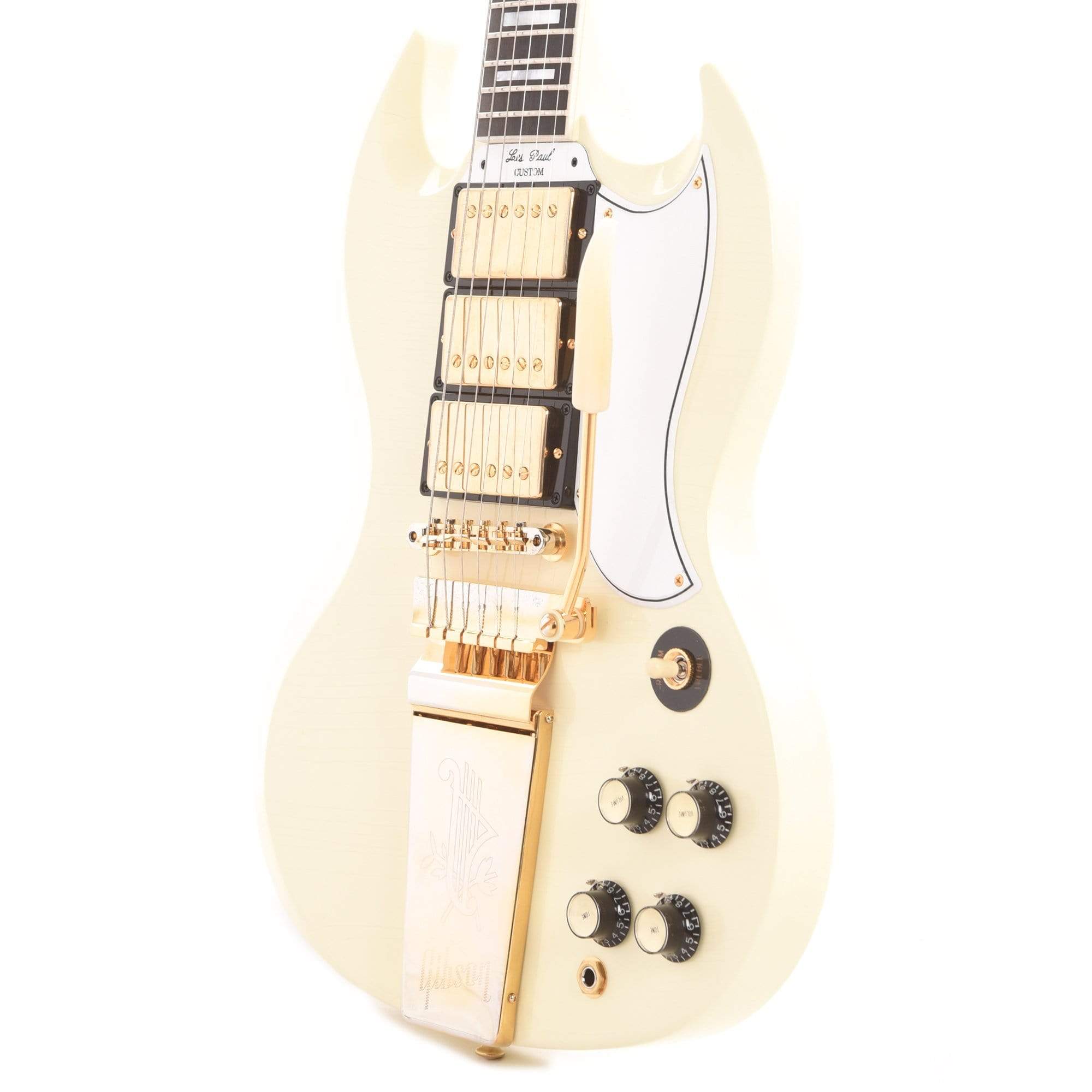 Gibson Custom Shop Murphy Lab 1963 Les Paul SG Custom Reissue 3-Pickup Classic White Ultra Light Aged w/Maestro Vibrola Electric Guitars / Solid Body