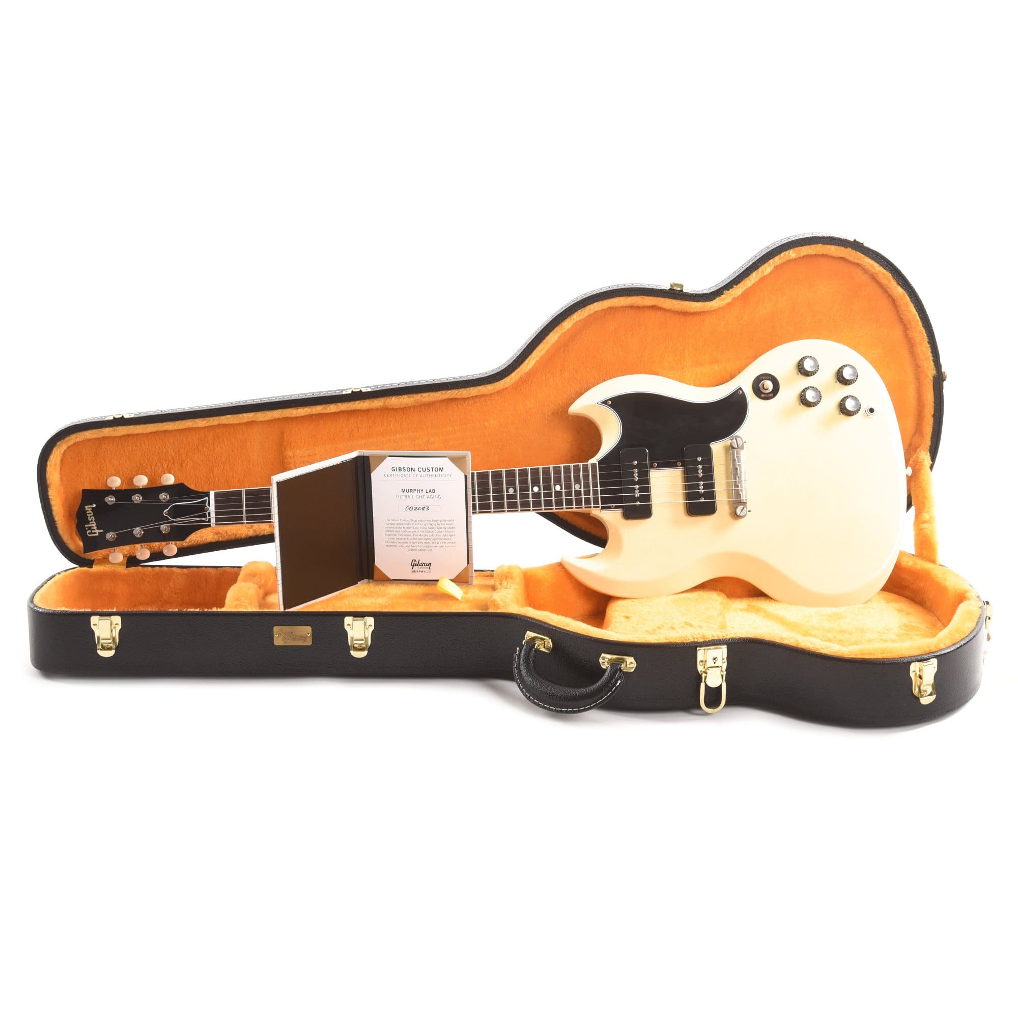 Gibson Custom Shop Murphy Lab 1963 SG Special Reissue Classic White Ultra Light Aged w/Lightning Bar Electric Guitars / Solid Body