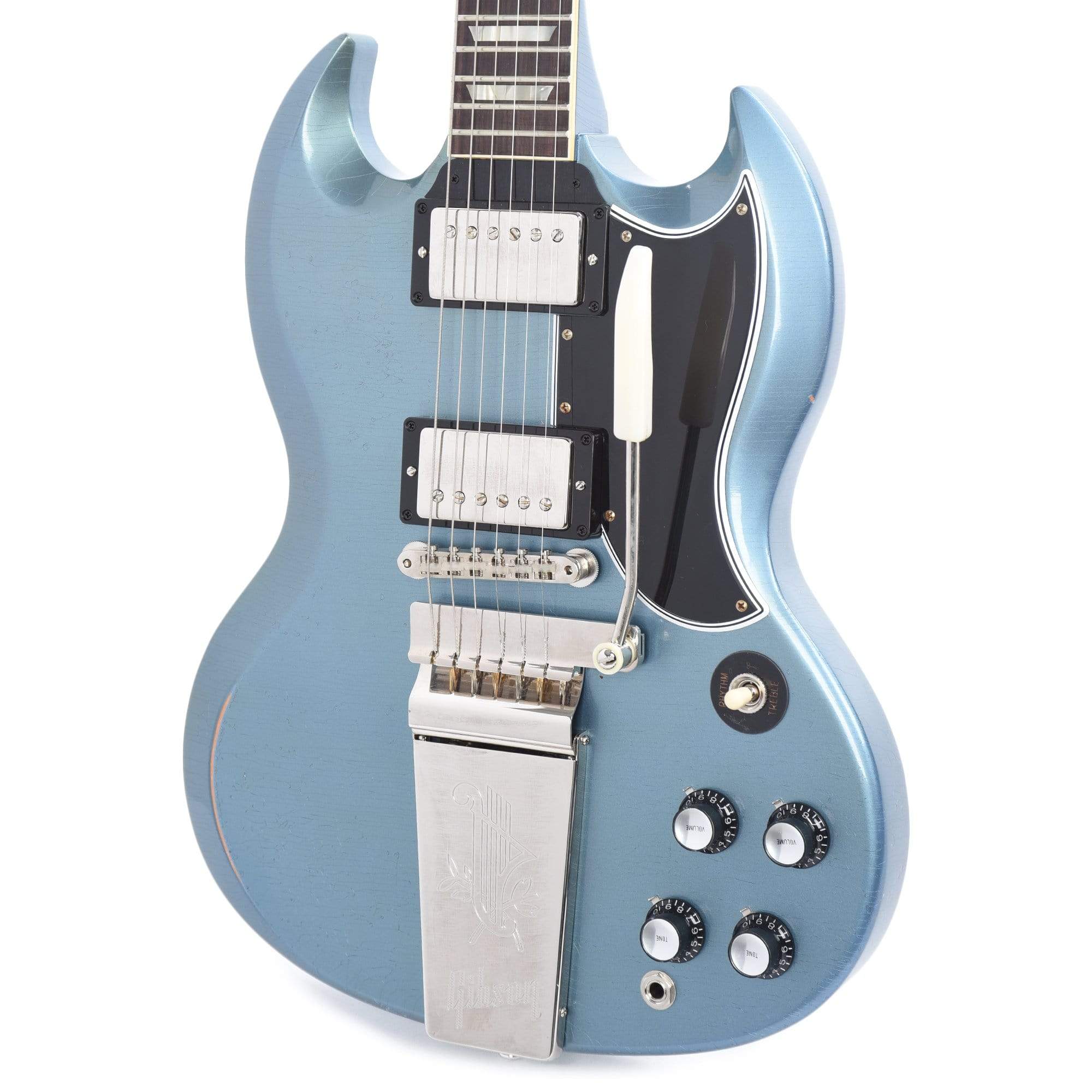 Gibson Custom Shop Murphy Lab 1964 SG Standard Reissue Antique Pelham Blue Light Aged w/Maestro Vibrola Electric Guitars / Solid Body