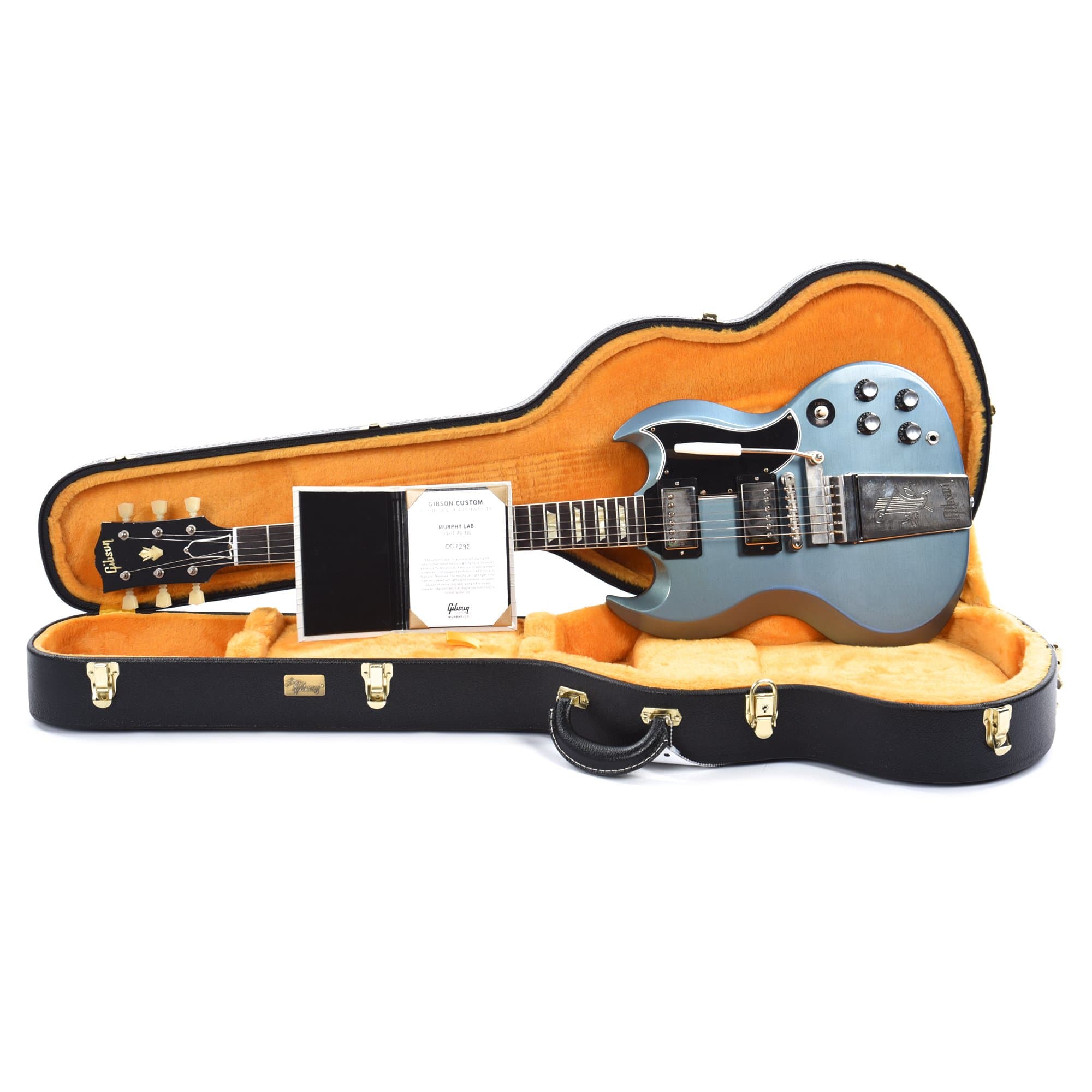 Gibson Custom Shop Murphy Lab 1964 SG Standard Reissue Antique Pelham Blue Light Aged w/Maestro Vibrola Electric Guitars / Solid Body