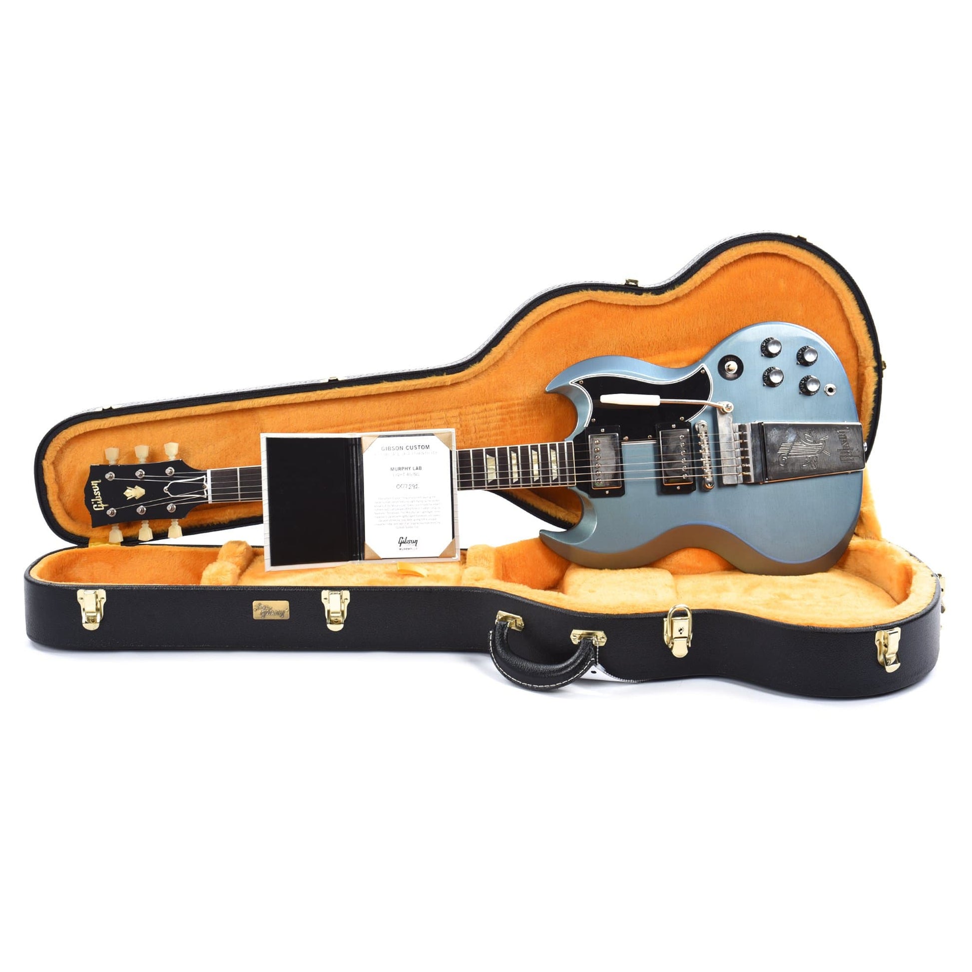 Gibson Custom Shop Murphy Lab 1964 SG Standard Reissue Antique Pelham Blue Light Aged w/Maestro Vibrola Electric Guitars / Solid Body