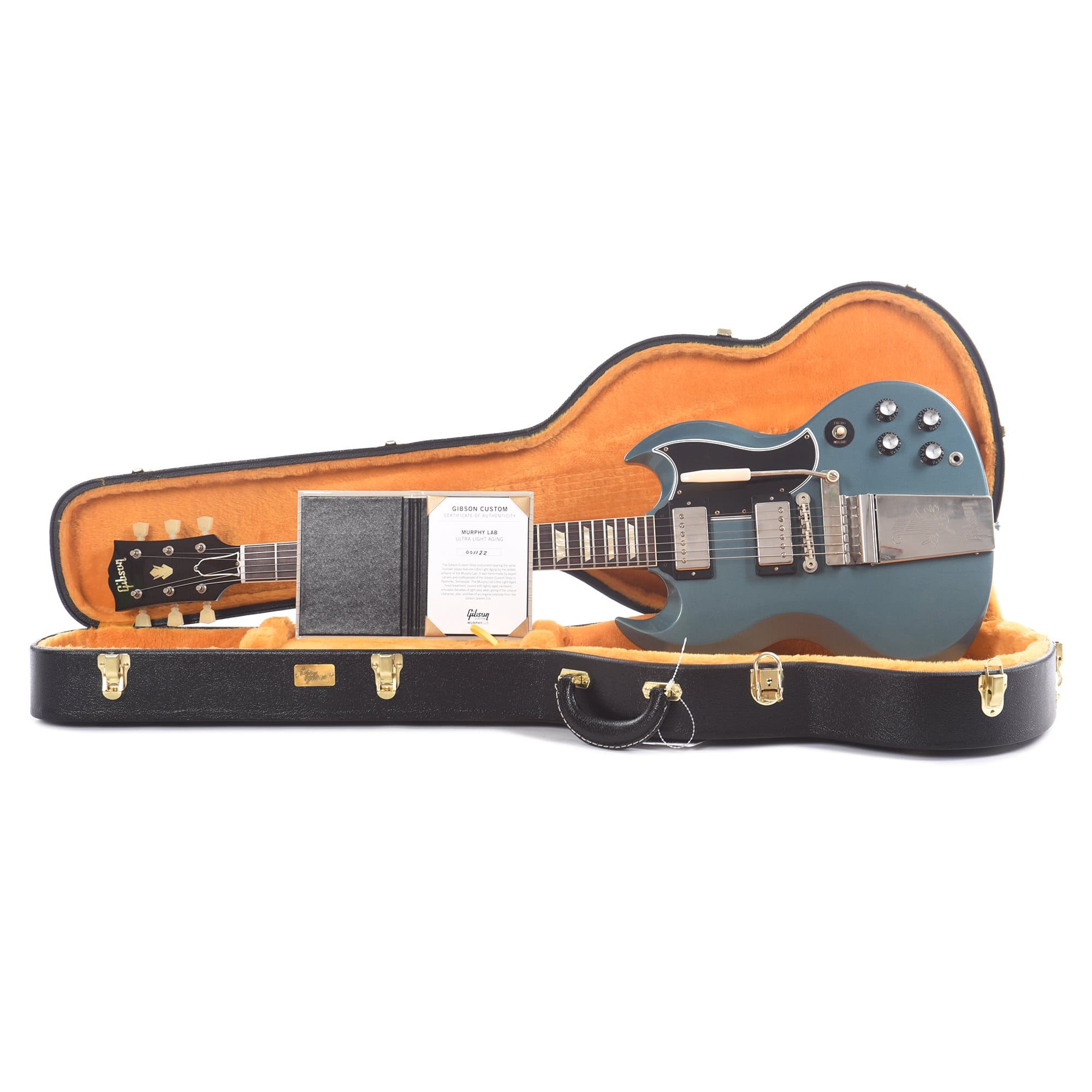 Gibson Custom Shop Murphy Lab 1964 SG Standard Reissue Pelham Blue Ultra Light Aged w/Maestro Vibrola Electric Guitars / Solid Body