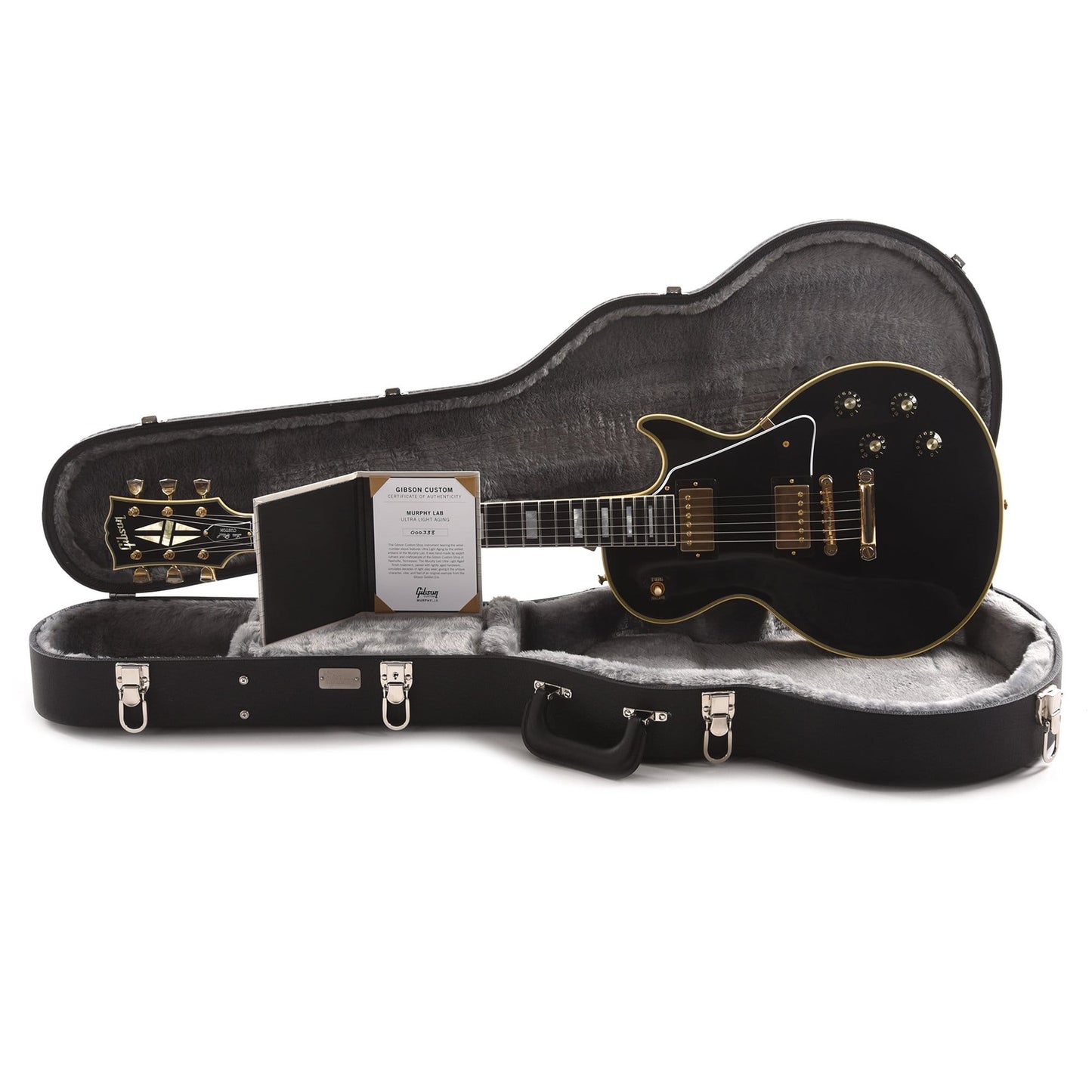 Gibson Custom Shop Murphy Lab 1968 Les Paul Custom Reissue Ebony Ultra Light Aged Electric Guitars / Solid Body