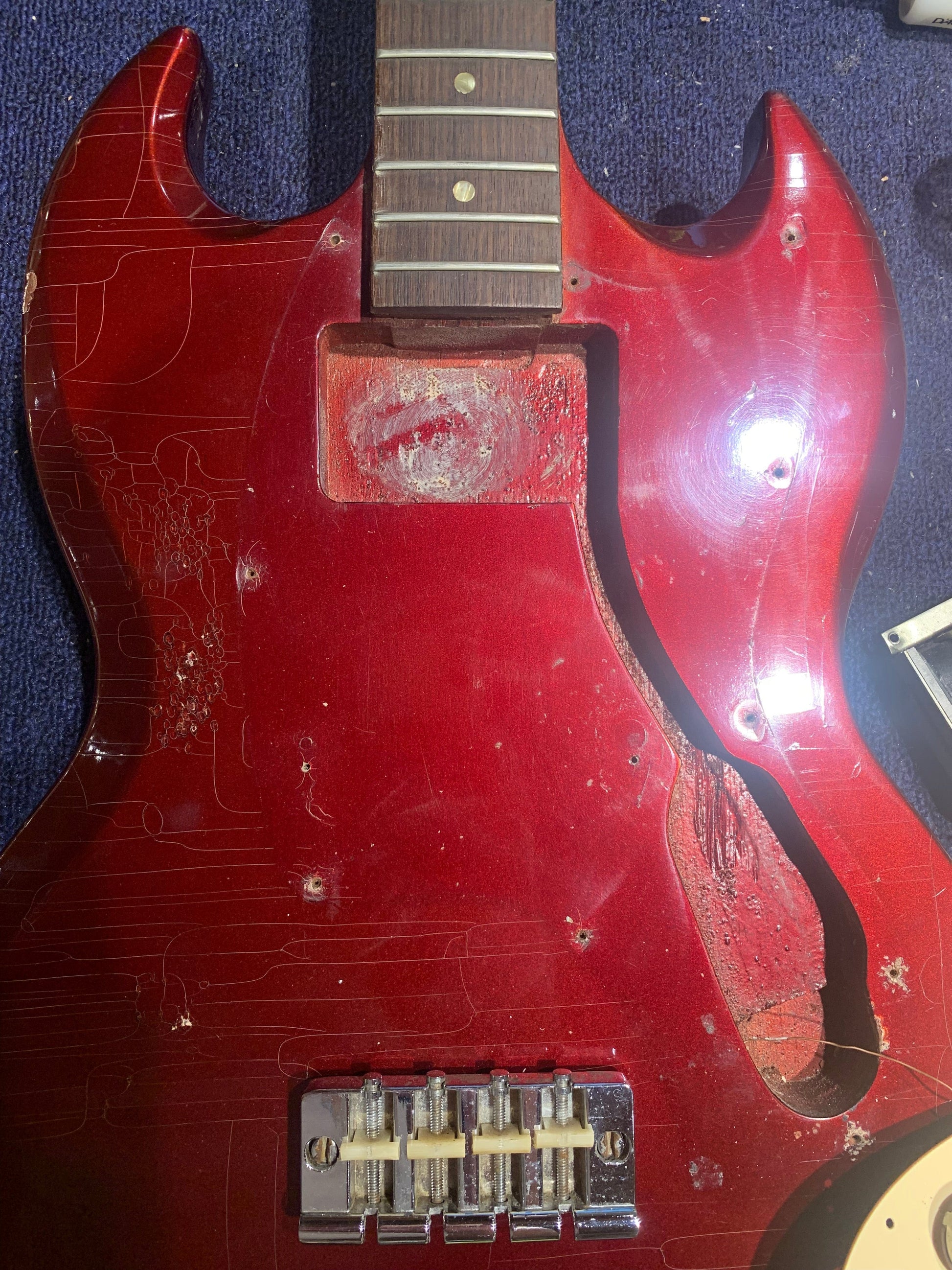 Gibson Melody Maker Bass Sparkling Burgundy 1970 Electric Guitars / Solid Body