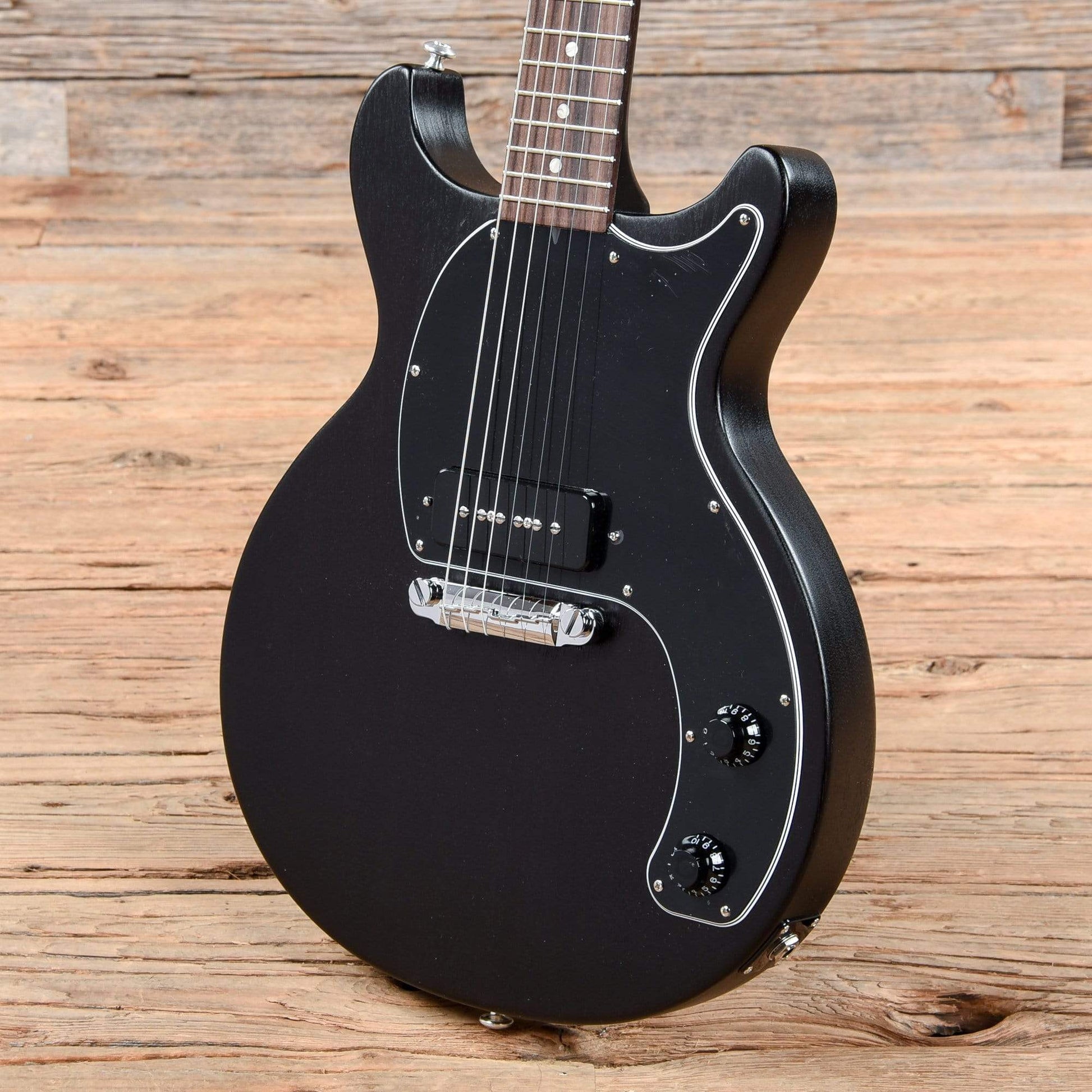 Gibson USA Les Paul Junior Tribute DC Worn Ebony Electric Guitars / Solid Body