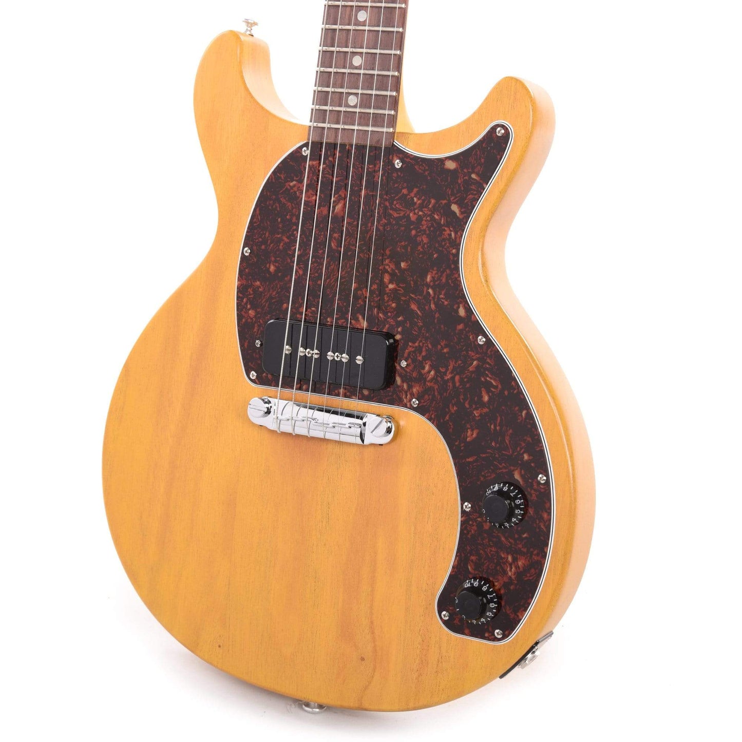 Gibson USA Les Paul Junior Tribute DC Worn TV Yellow w/Tortoise Pickguard Electric Guitars / Solid Body
