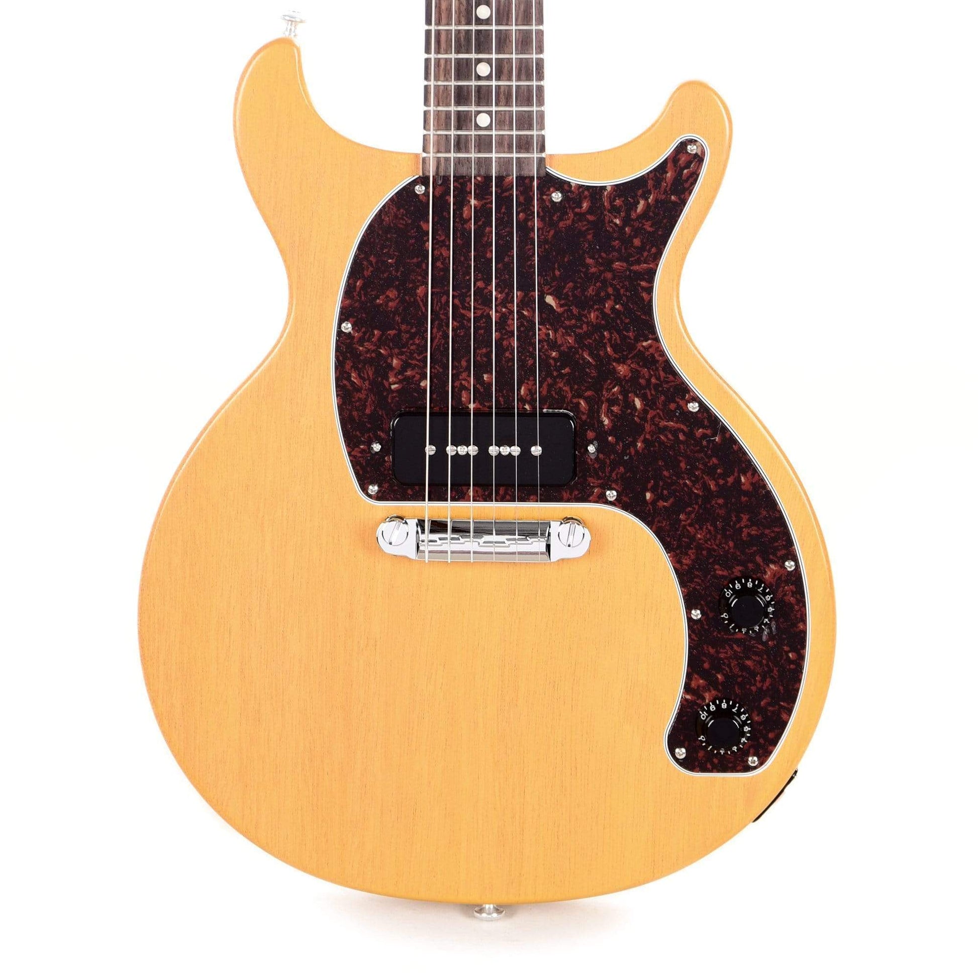 Gibson USA Les Paul Junior Tribute DC Worn TV Yellow w/Tortoise Pickguard Electric Guitars / Solid Body