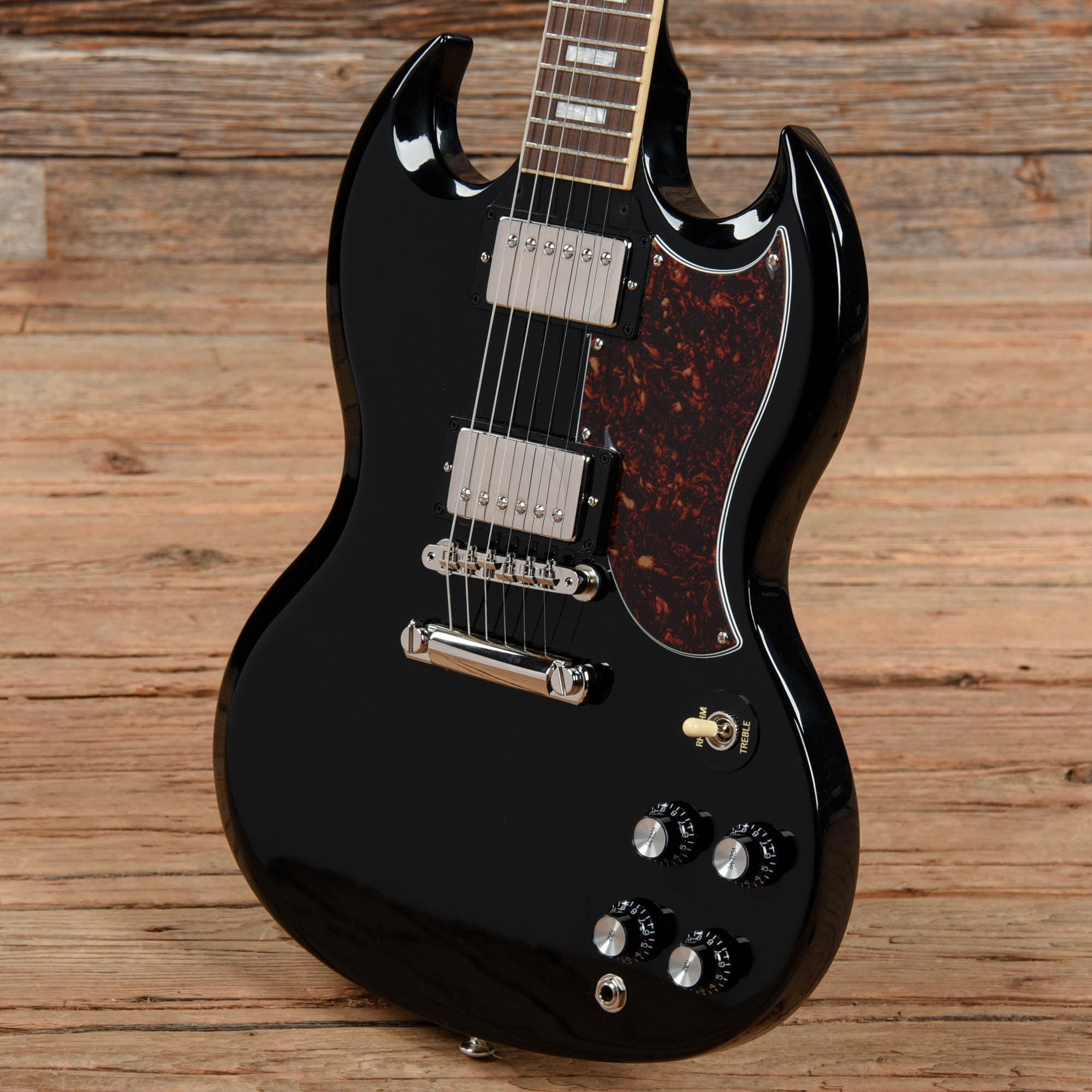 Gibson USA SG Standard Ebony w/Tortoise Pickguard & T-Type Pickups Electric Guitars / Solid Body