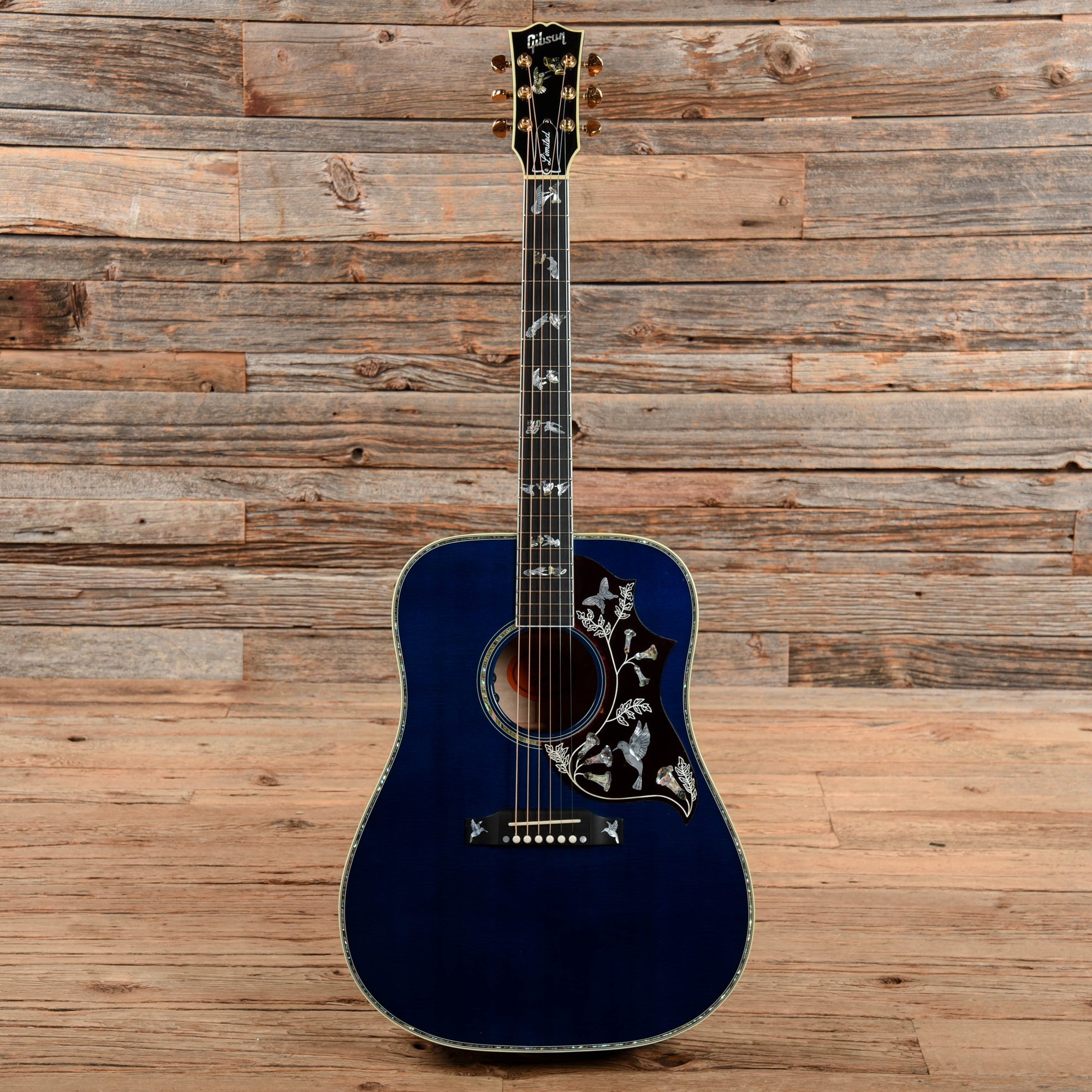 Gibson Hummingbird Custom Quilt (Custom Inlays and Blue Finish) Blue 2 ...