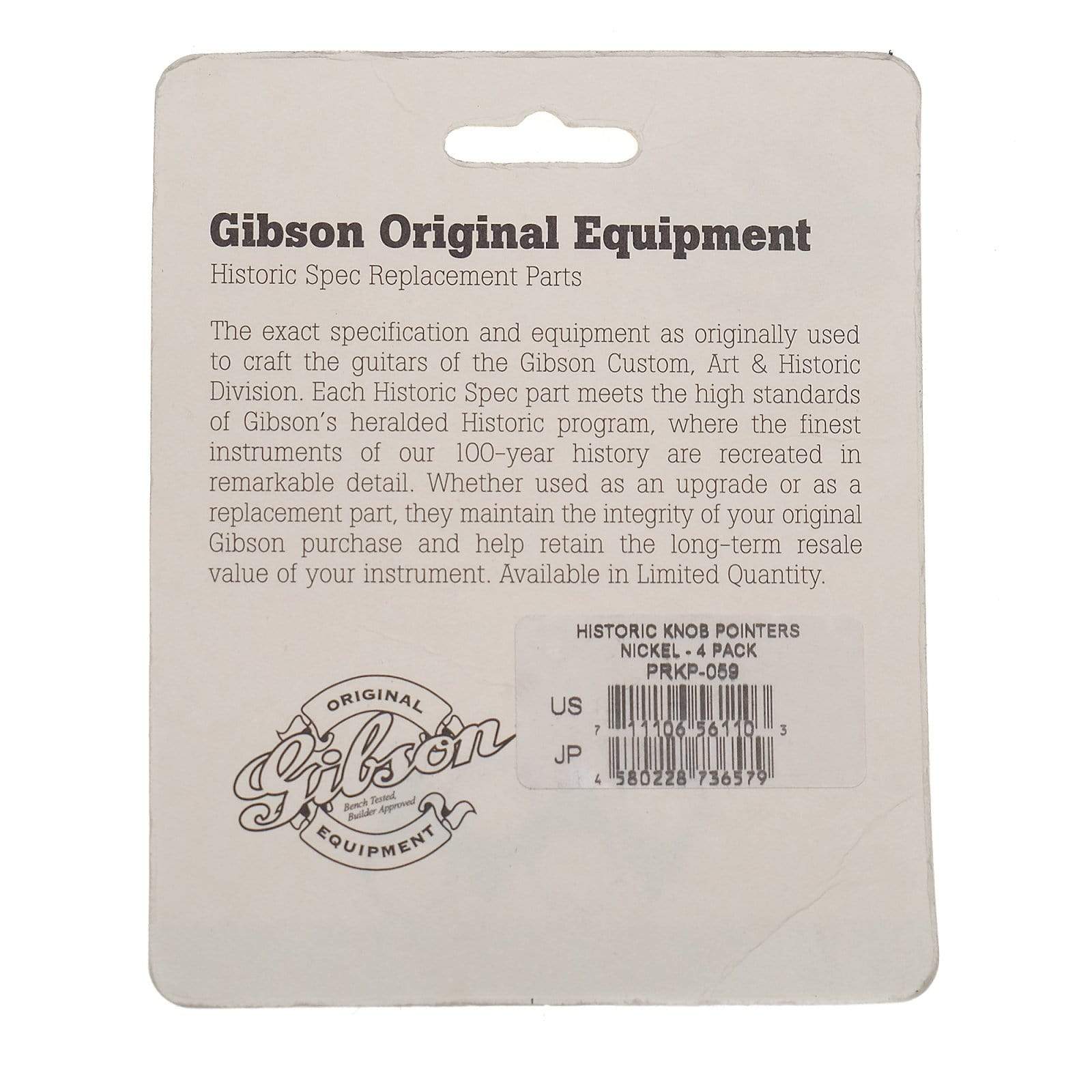 Gibson Historic Knob Pointers - Nickel Parts