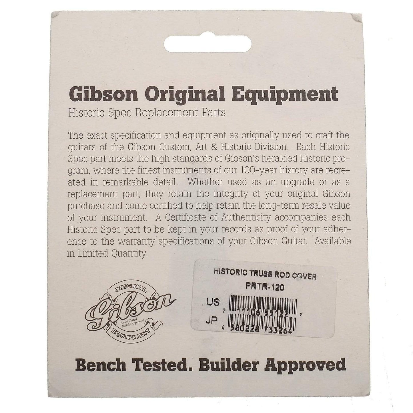 Gibson Historic Les Paul '59 Truss Rod Cover Parts