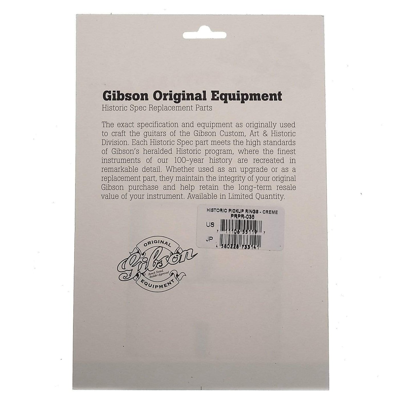 Gibson Historic Neck and Bridge Pickup Ring Set - Cr?me Parts