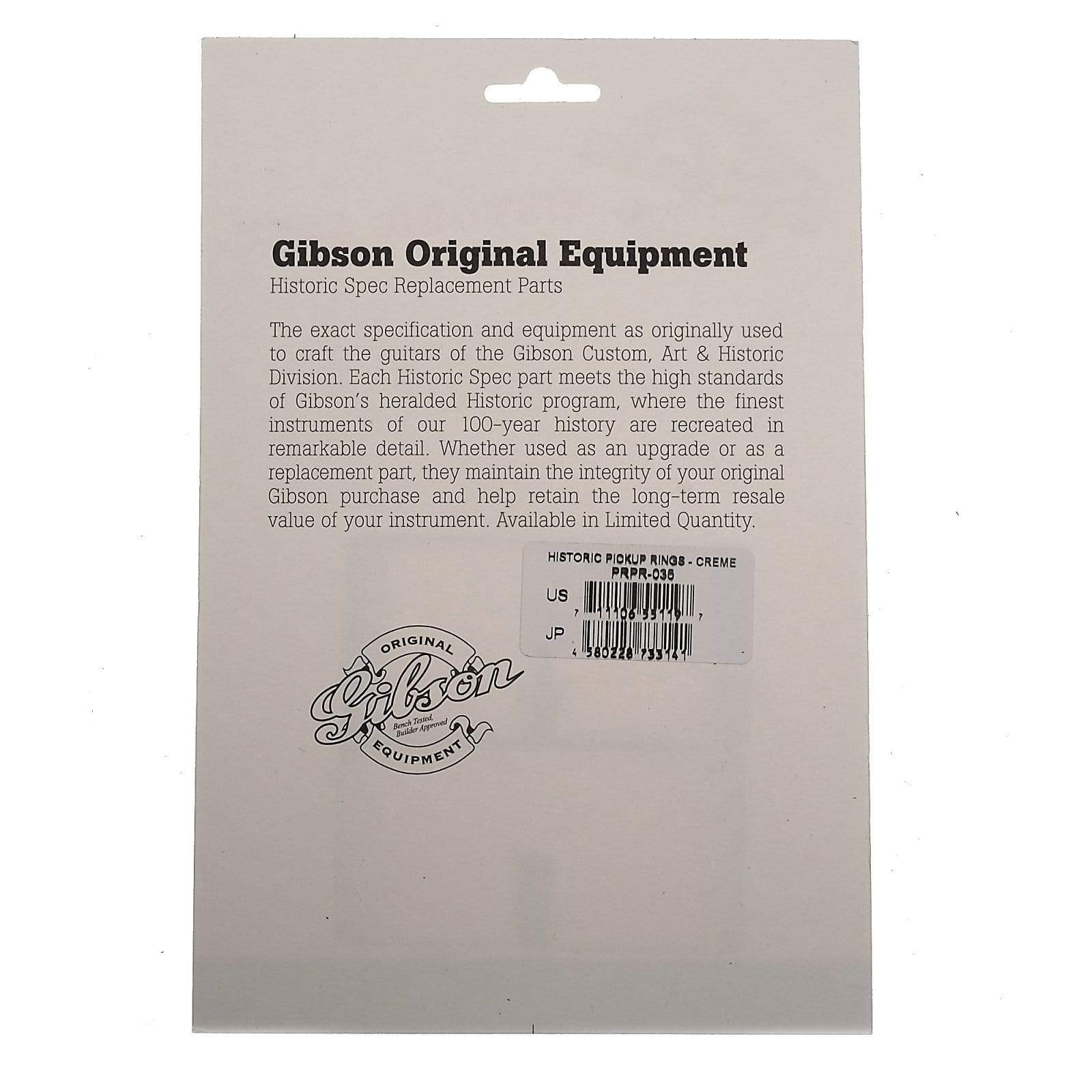 Gibson Historic Neck and Bridge Pickup Ring Set - Cr?me Parts