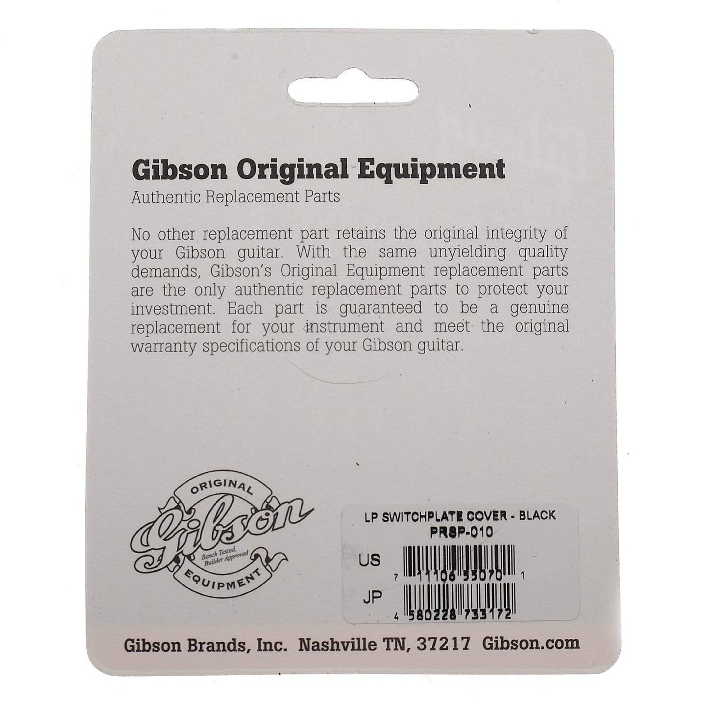 Gibson Switchplate - Black Parts