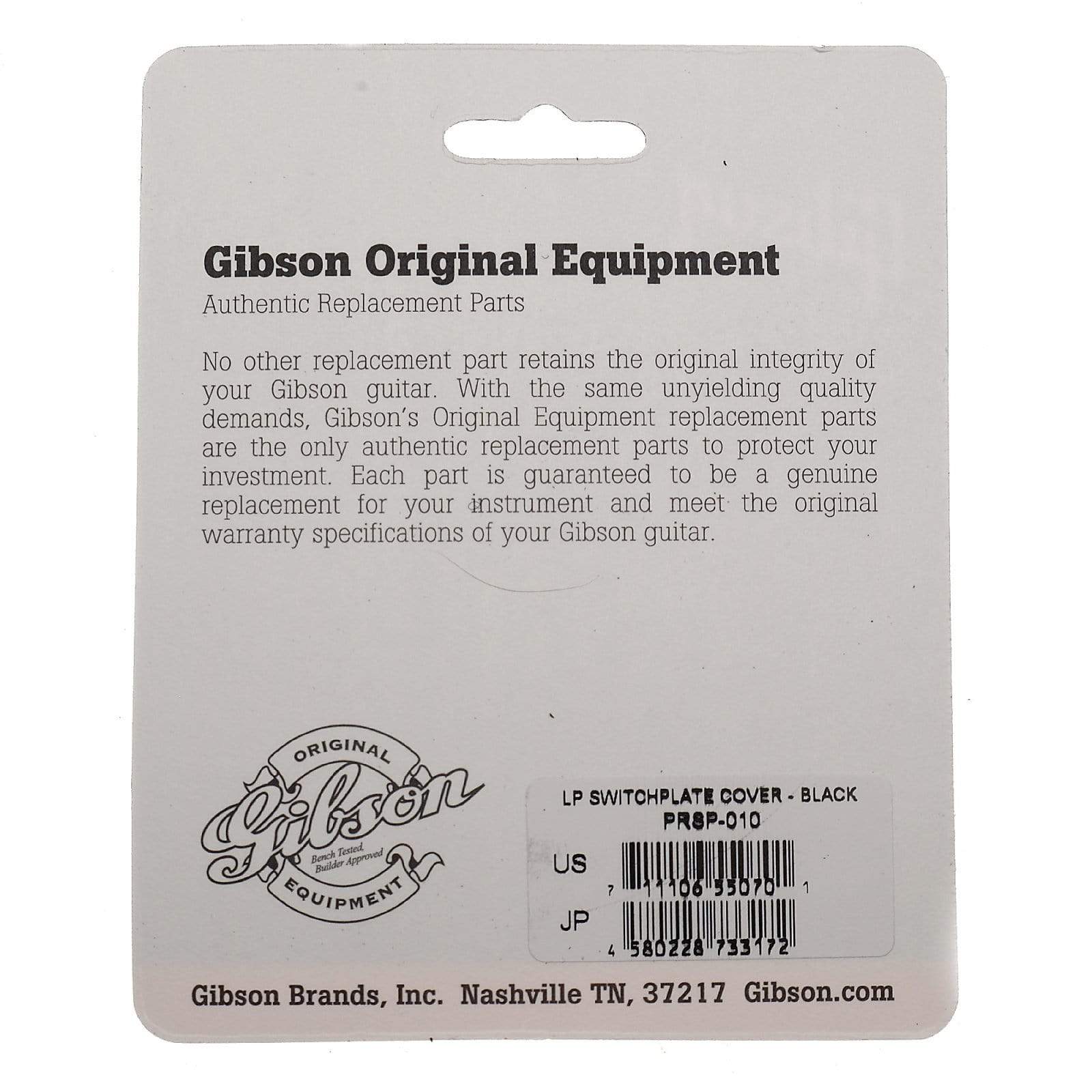 Gibson Switchplate - Black Parts